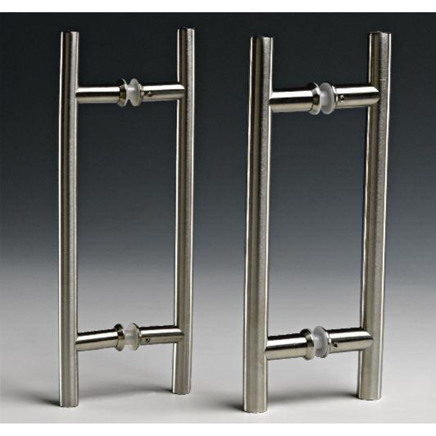 Paire de poignées de tirage rondes, pour verres 6/17,5, B20 L300, inox brillant