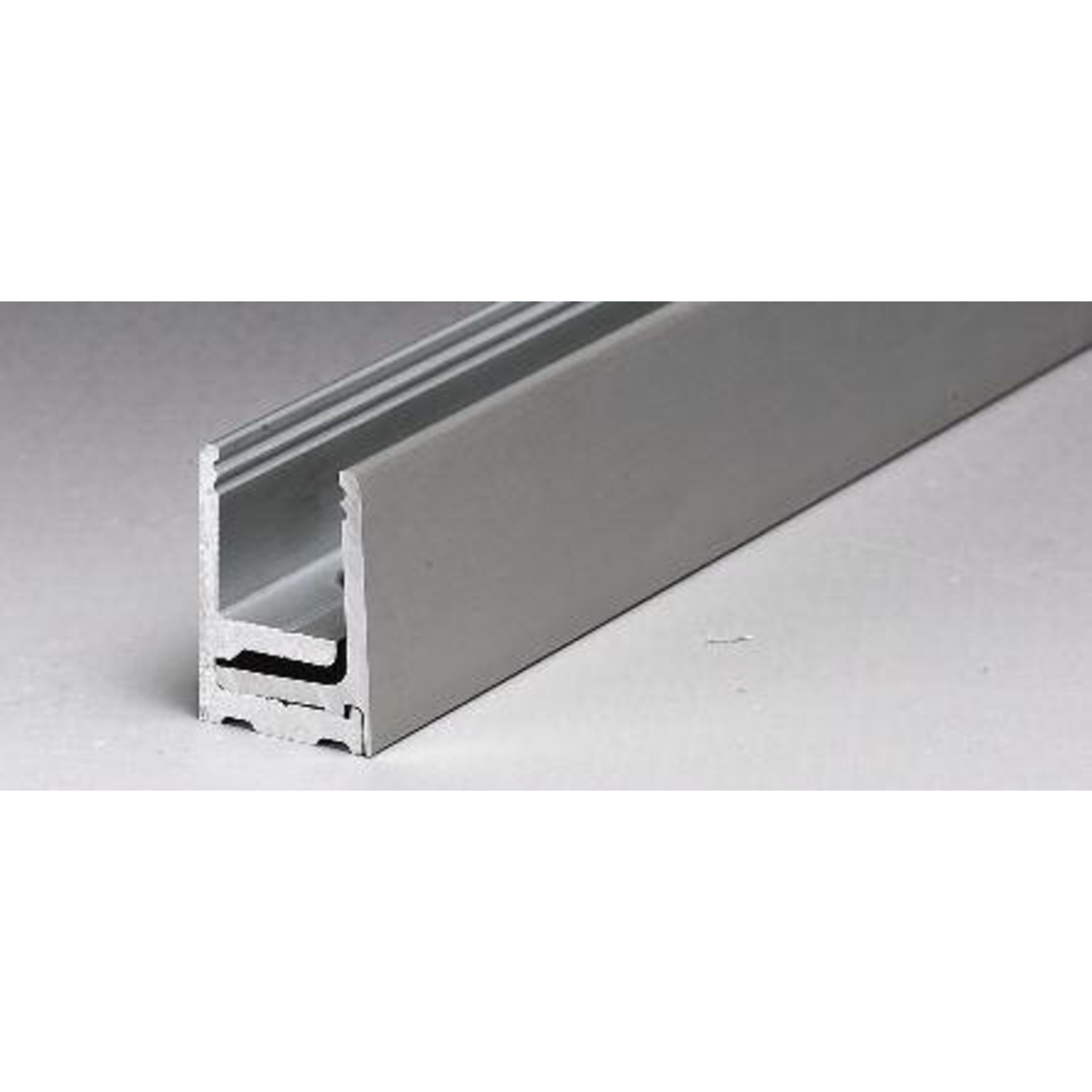 Voorgeboord klikprofiel PROFIX, voor 8/13.5 mm glas, B21 H30 L3000, mat aluminium