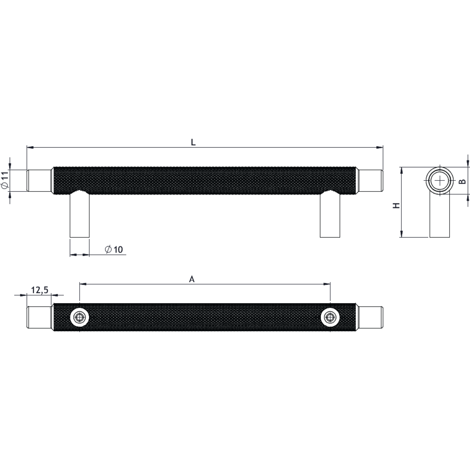Greep MANOR BA192 L246 zamak mat bronze