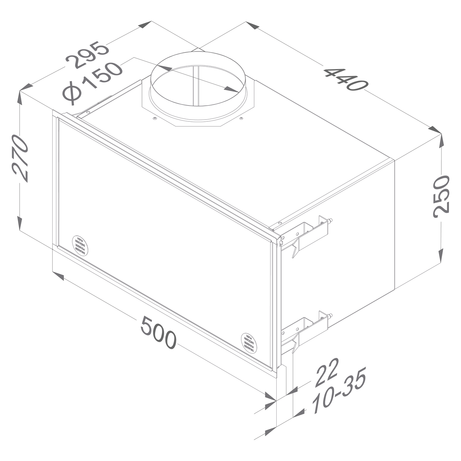 Novy box recircul filtre monoblock blanc 270x500 