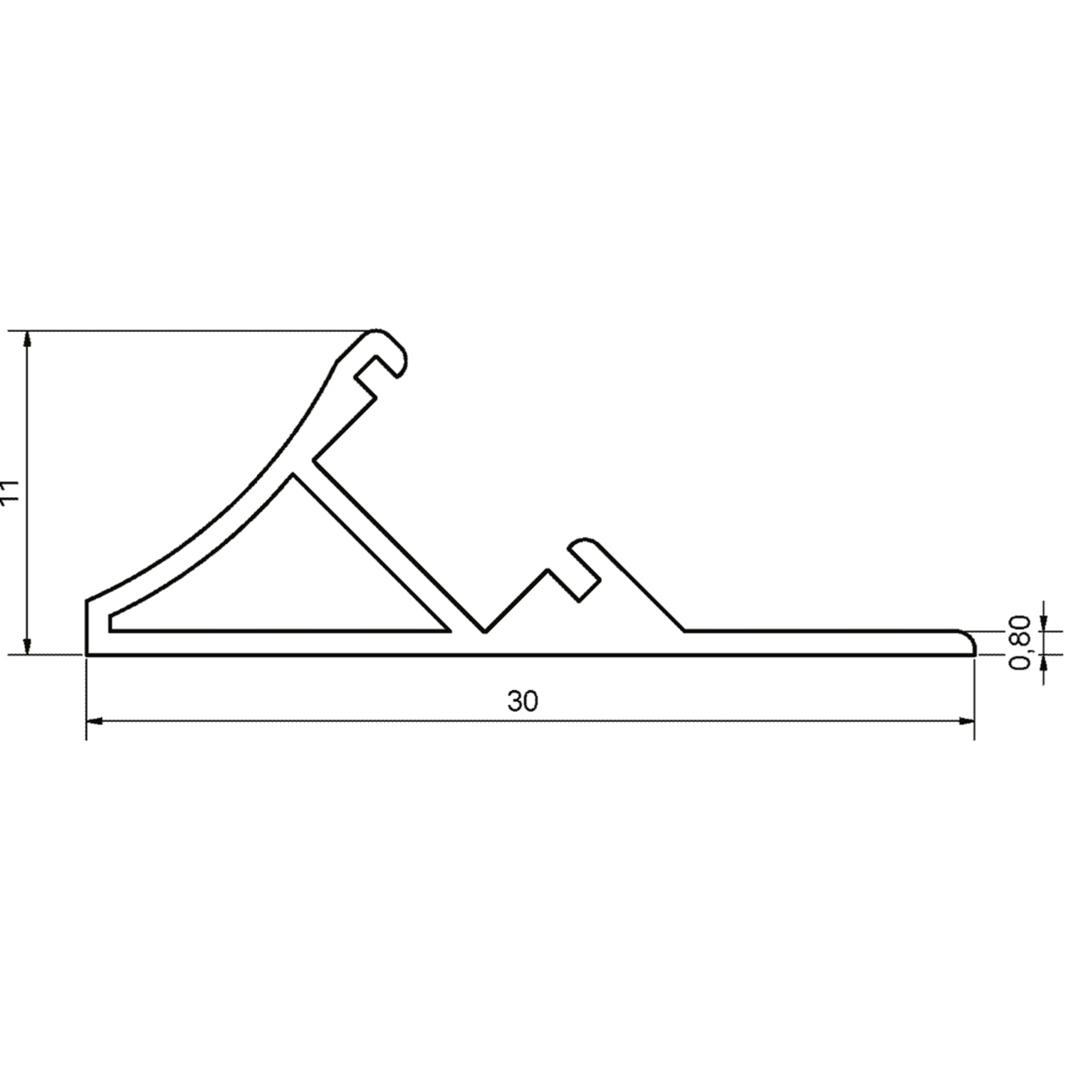 Strip led 45° bl chaud 3200K 262mm interrupteur aimant 