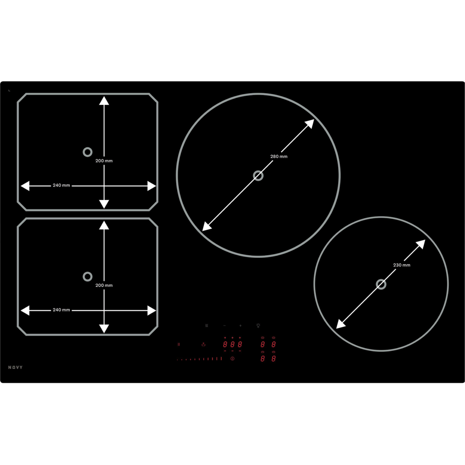 Novy induction Power 80 cm 4 zones 