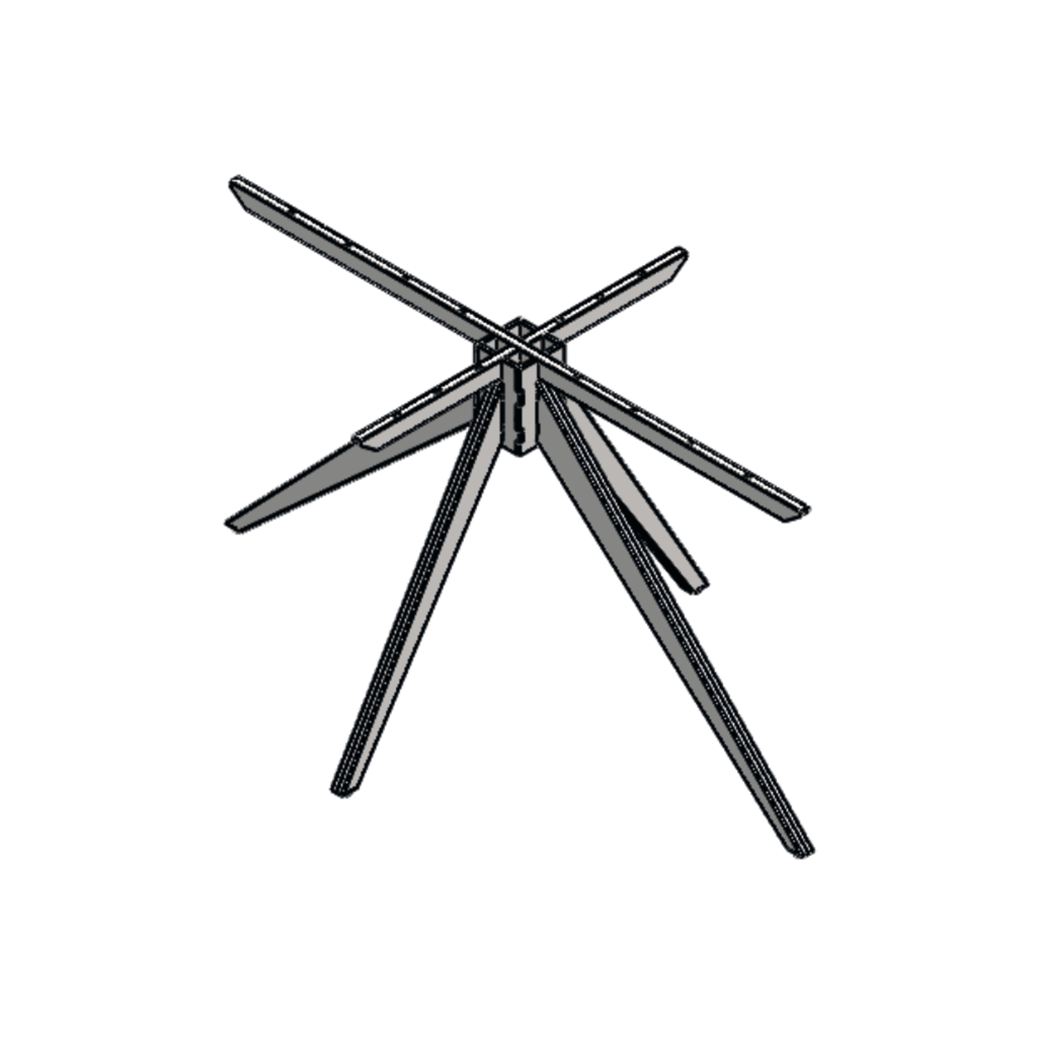 Pietement spider l 72x90x140 noir mat 