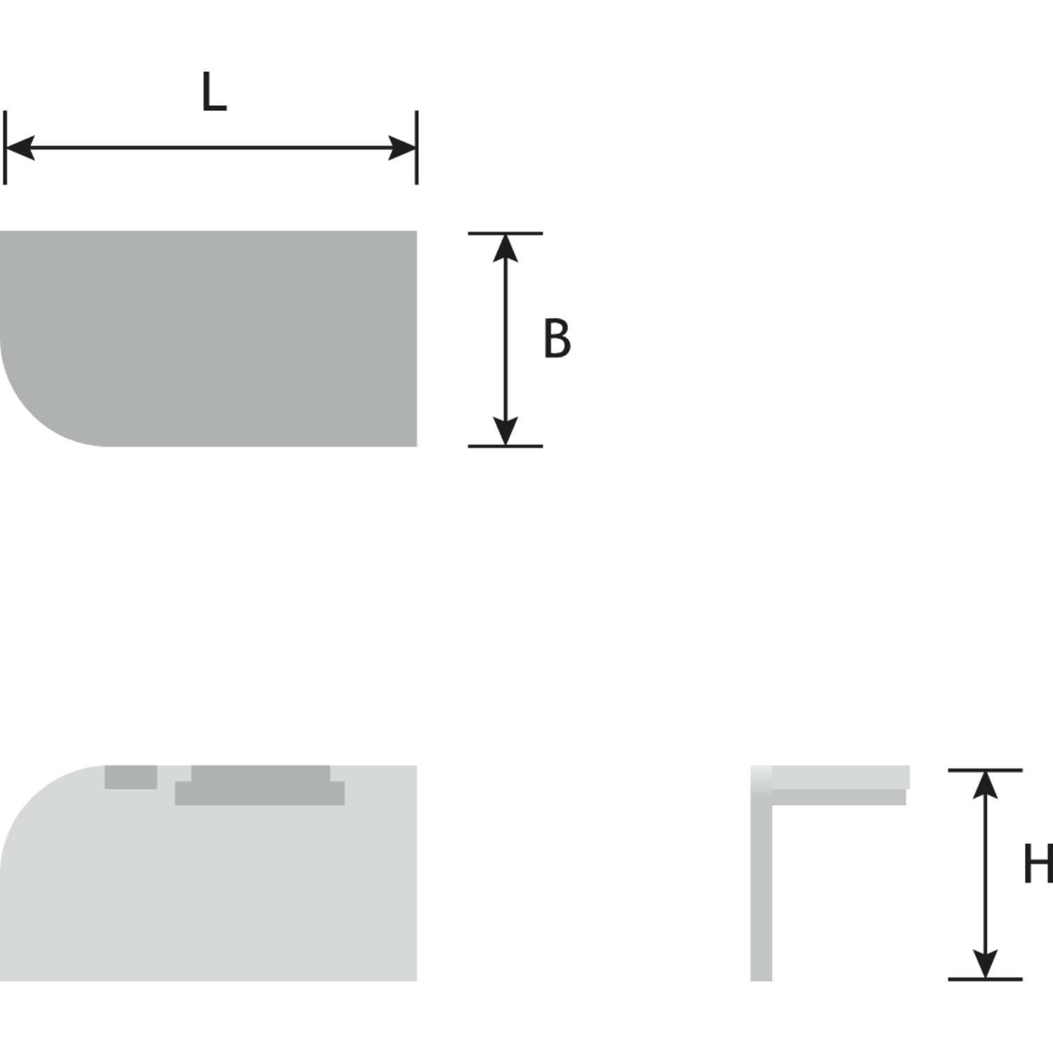 Embout droite modèle L blanc RAL 9016 
