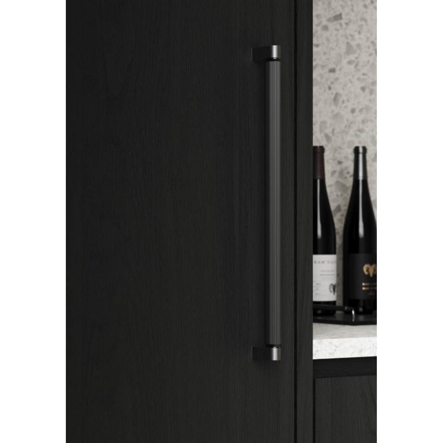Poignée BROOKLYN BA320 L330 aluminium brossé noir