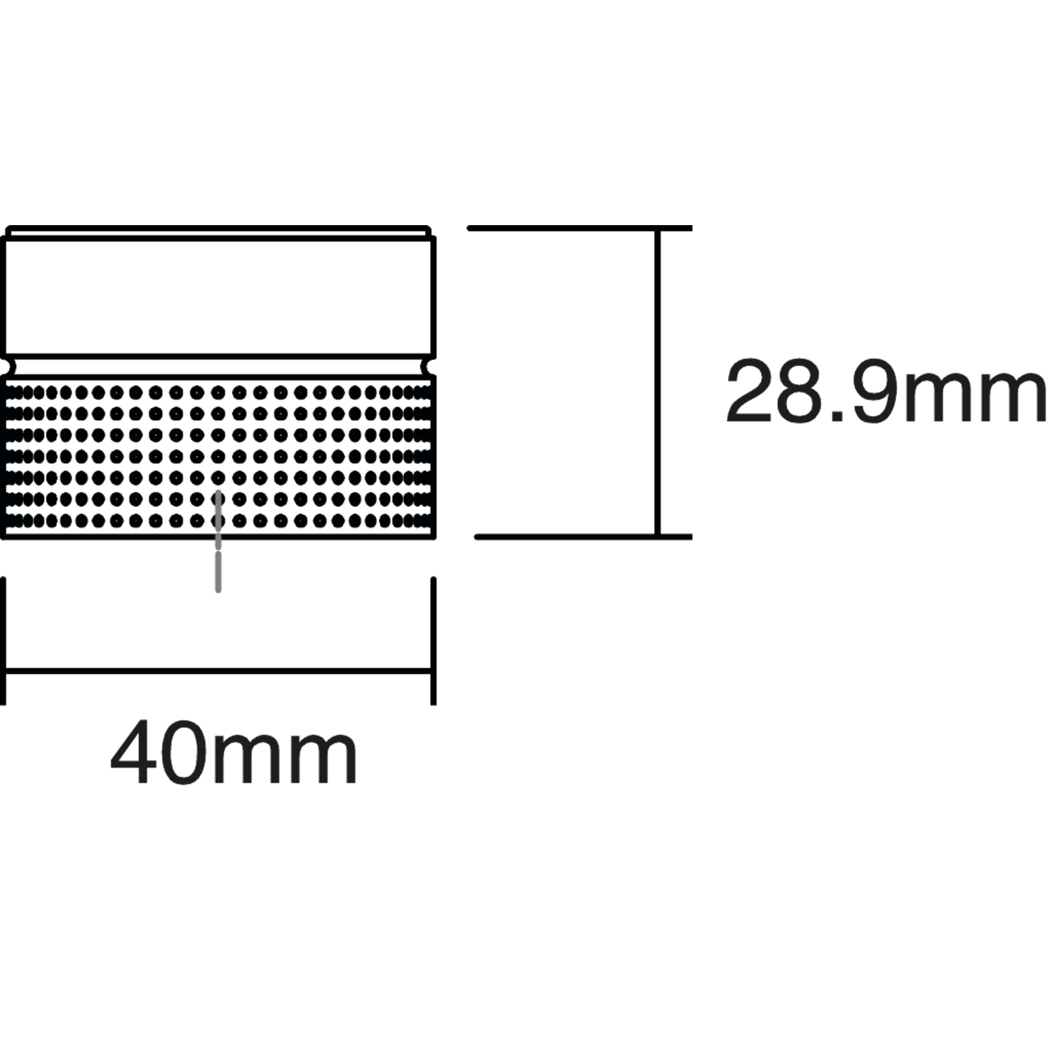 Knop POINT Ø40 aluminium titanium zwart