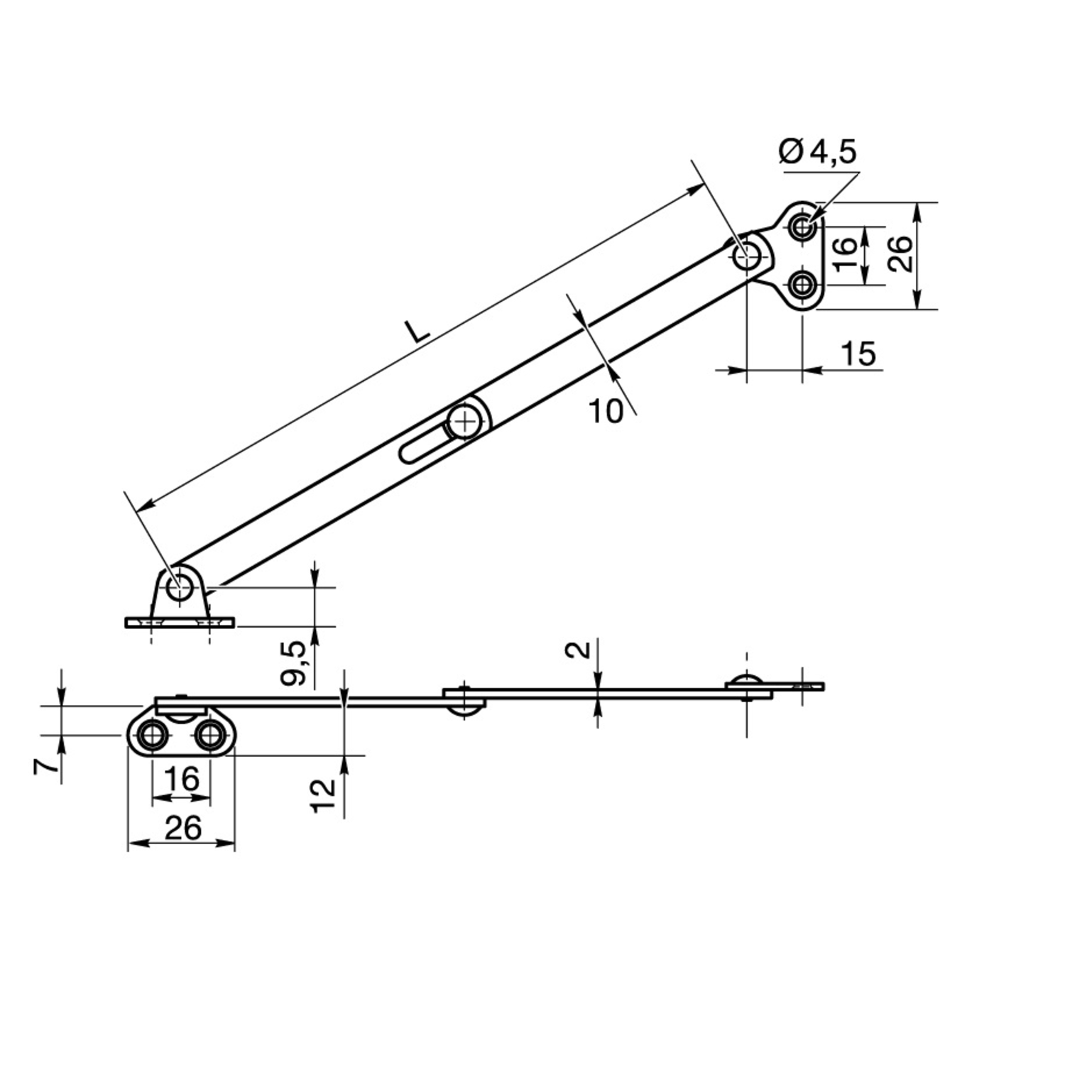 Compas d'abbatant 278mm nickelé 