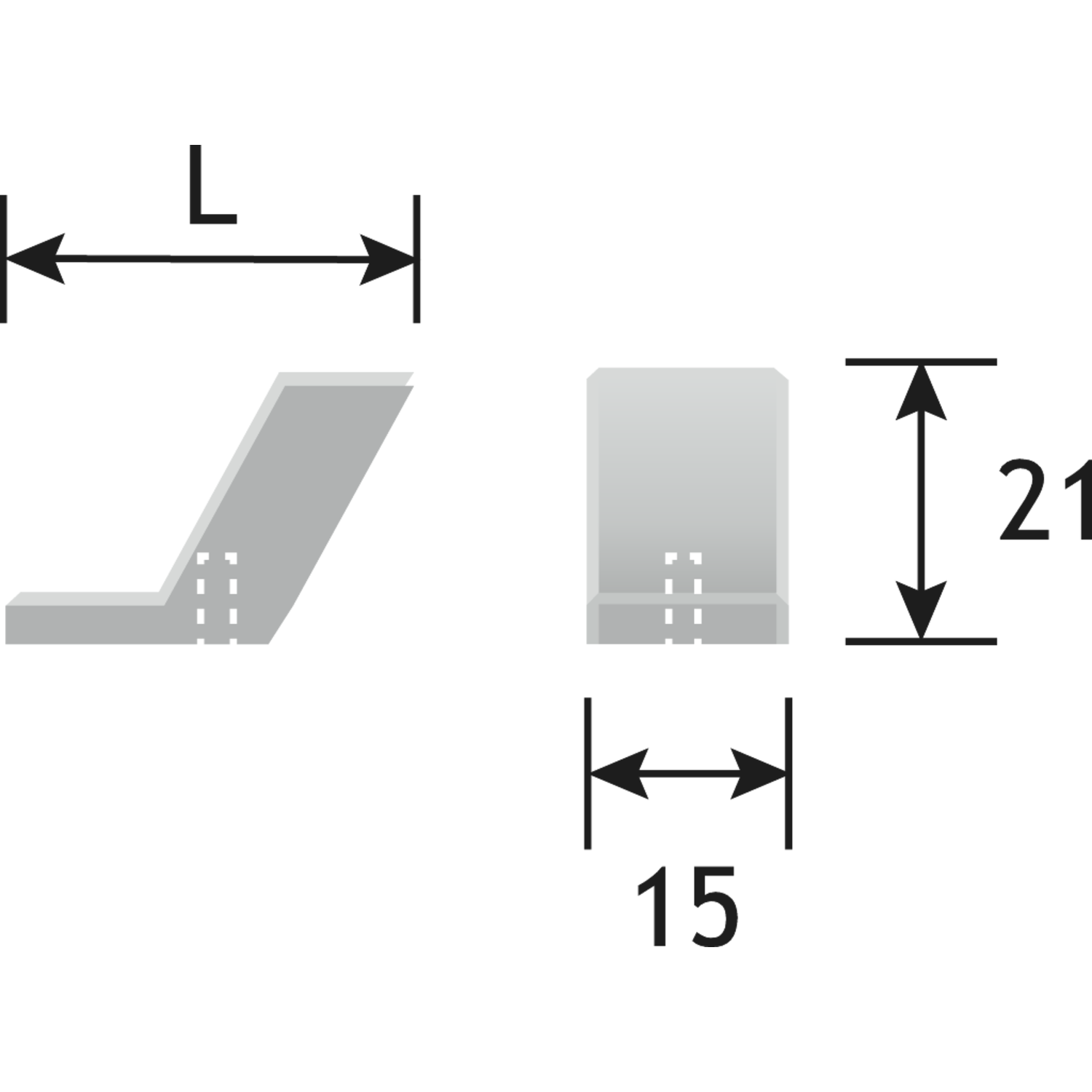 Bouton verso 15x31mm zamac étain 