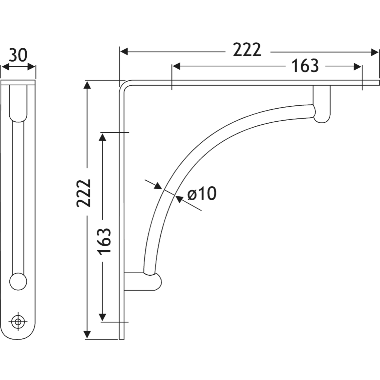 Consoles vario-line 22cm look inox  