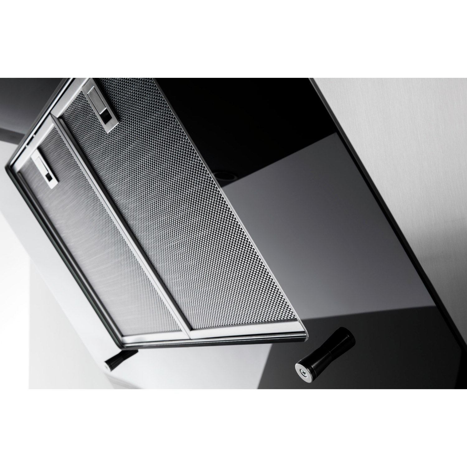 Novy Vision 90 cm noir verre hotte murale recircul 