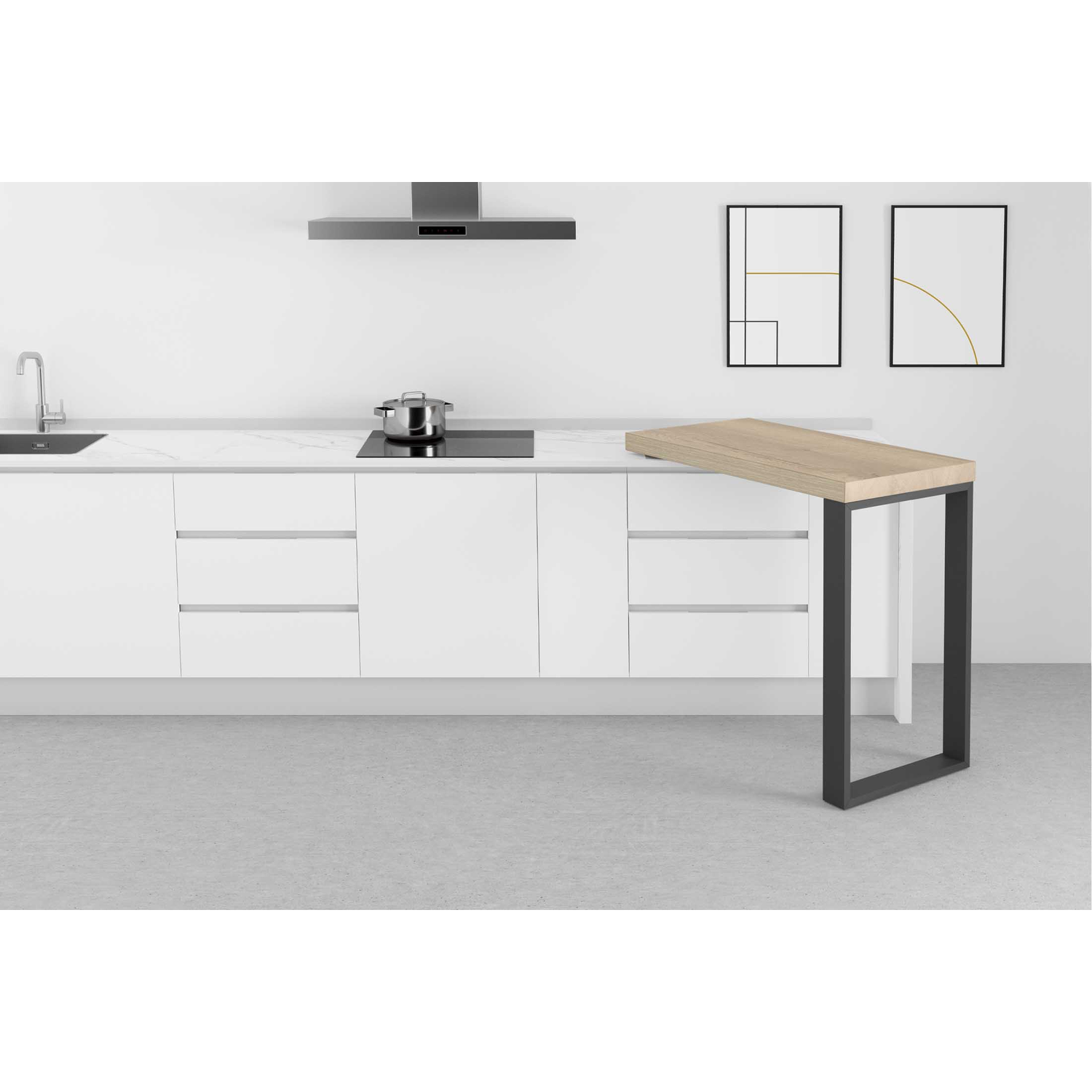 90° arm. pivot. tafel (+ voet - excl blad) 800mmx5