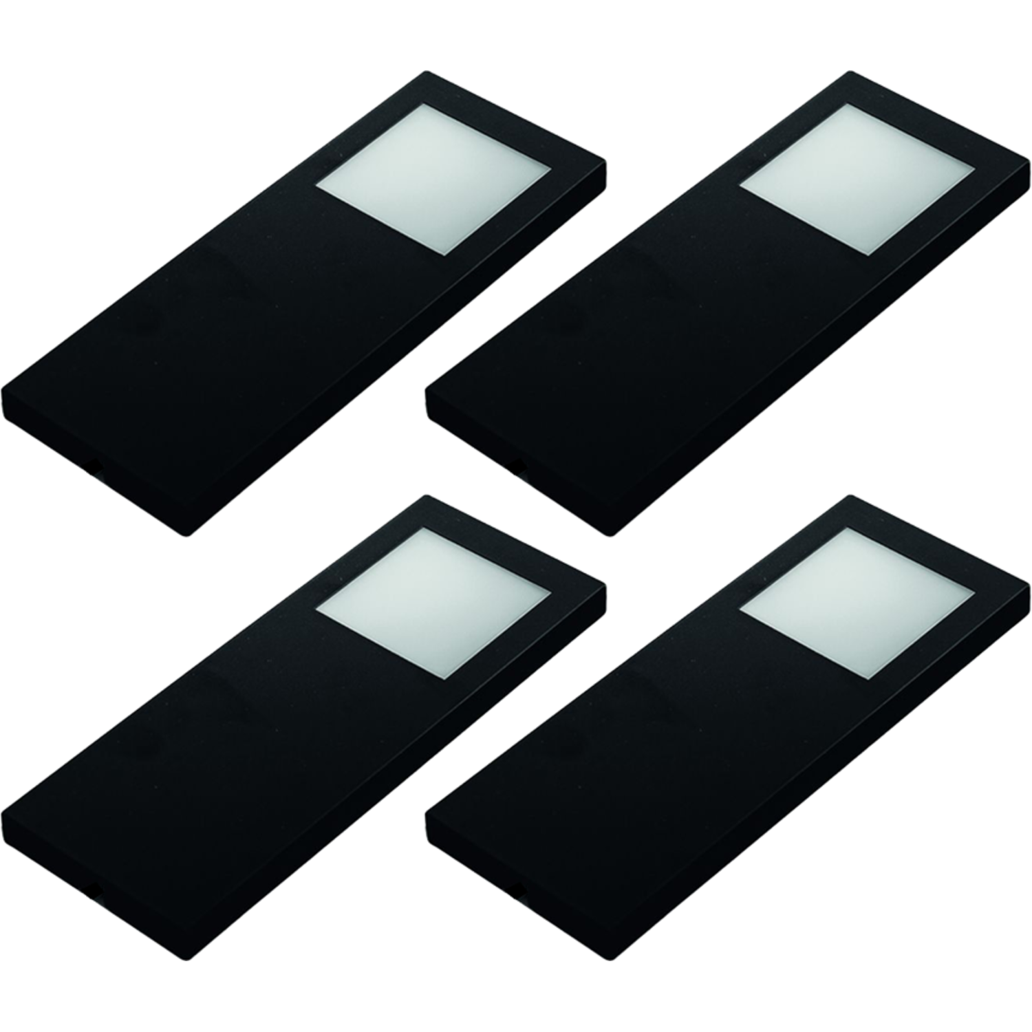 Hera set 4 x slim-pad F Led 5w 24V 3000K noir + transfo Led 30