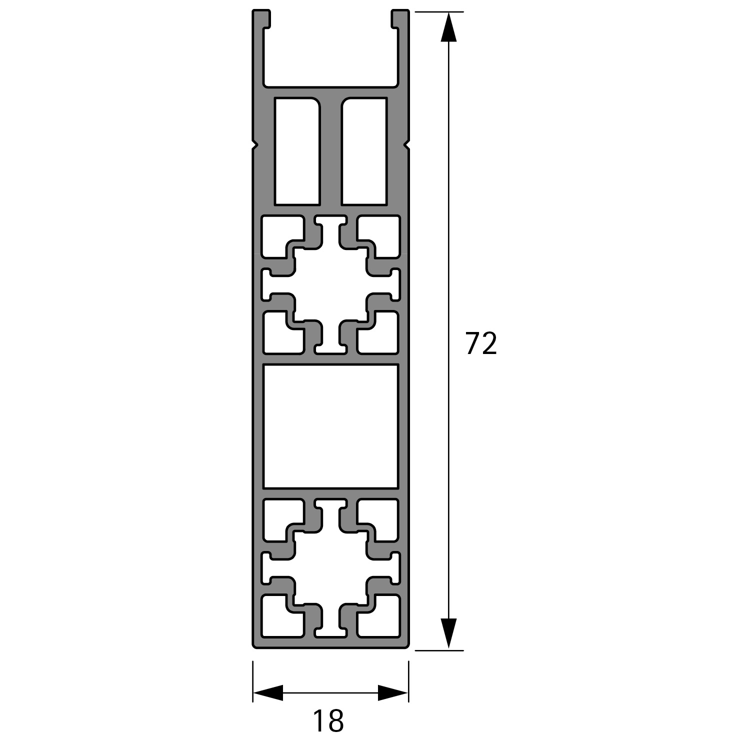 Cadro Profilé pour tiroir AvanTech YOU / Actro YOU / Actro 5D, 3000 mm, Aspect inox