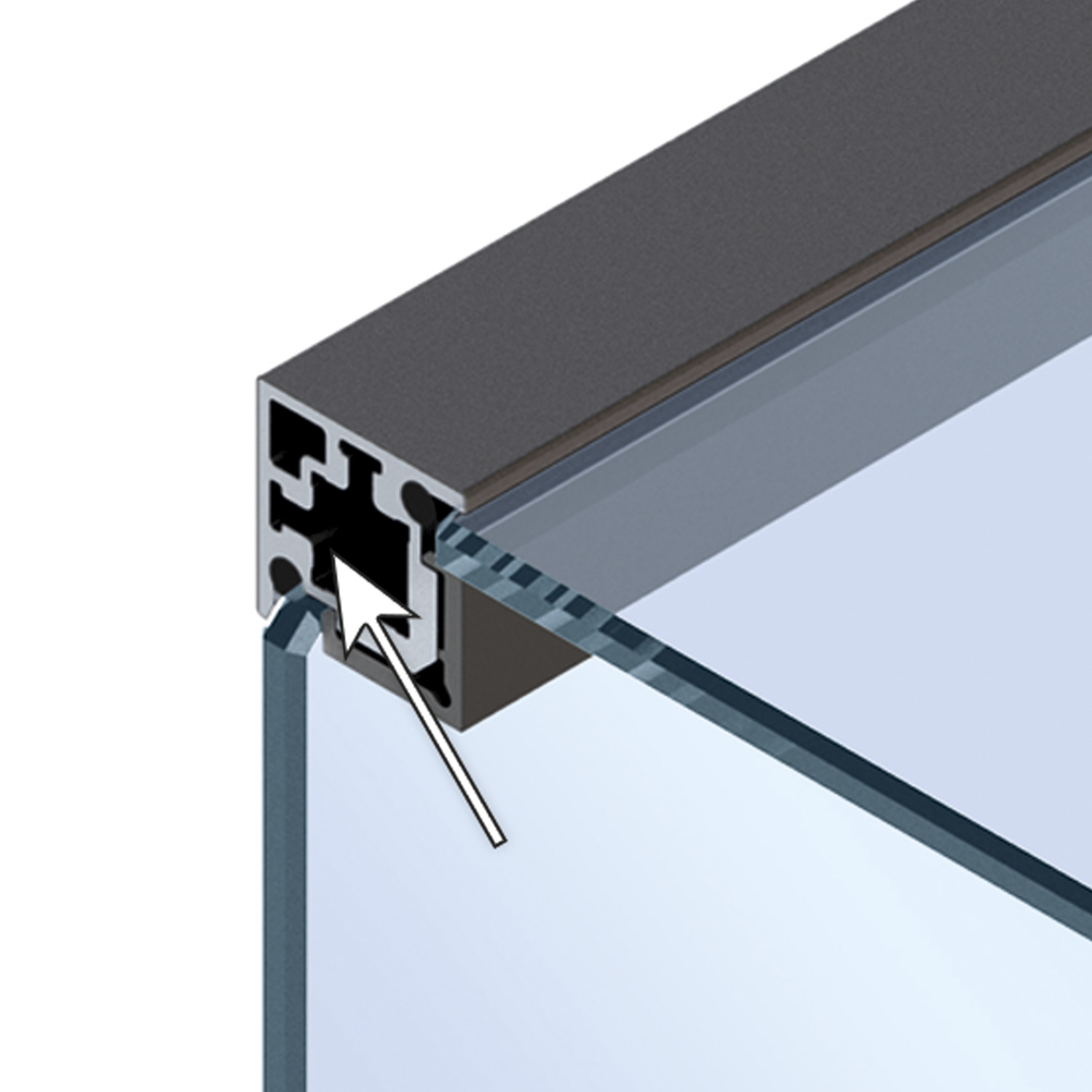 Cadro Profilé d'angle, verre Aspect inox