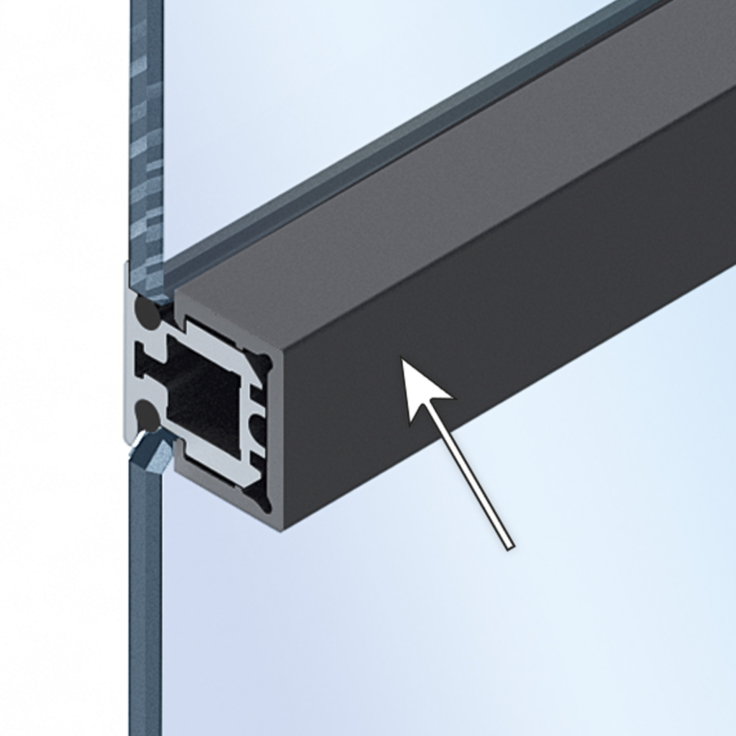Cadro Clip-middenprofiel mat zwart