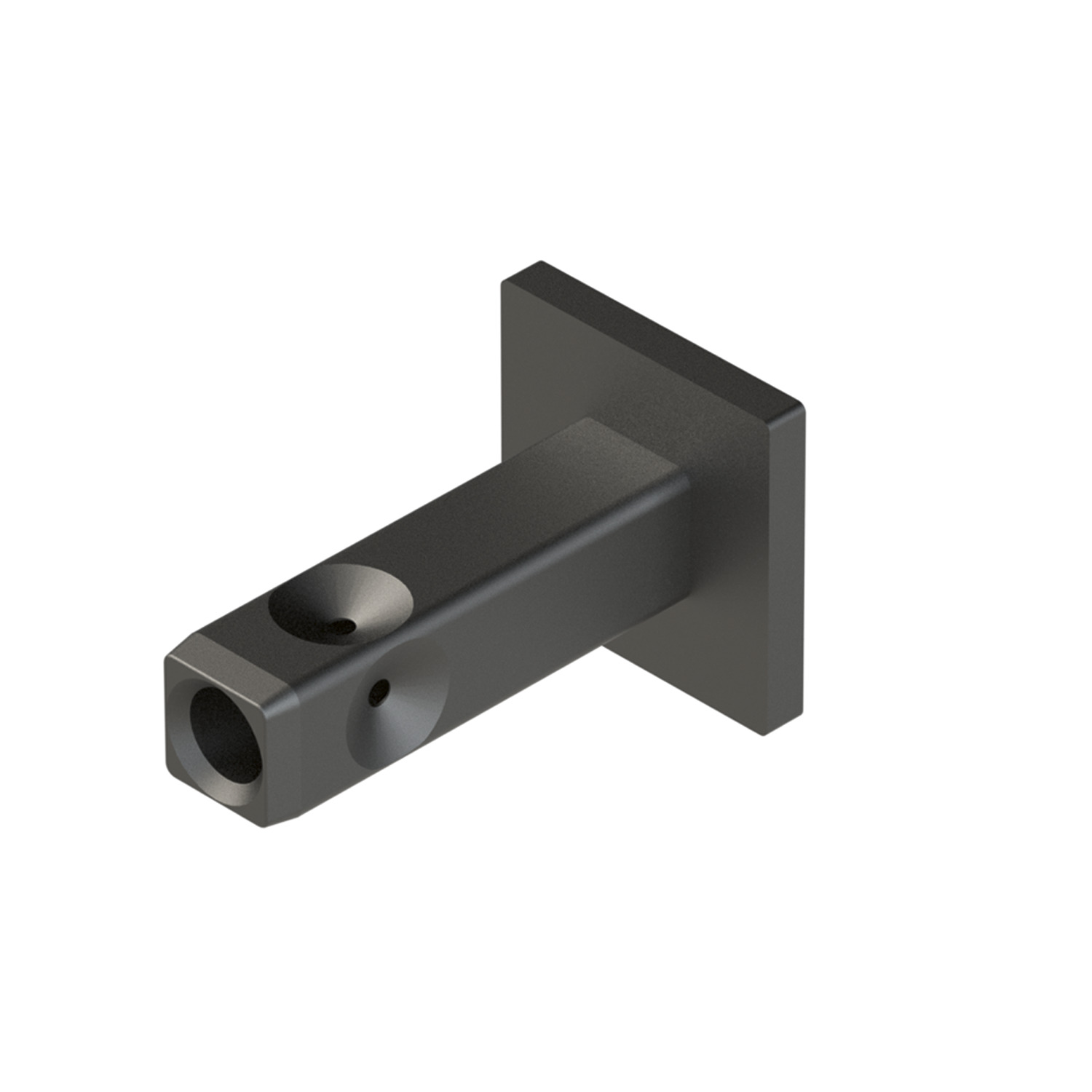 Cadro Wand-/bodembevestiging 18 x 18 mm mat zwart