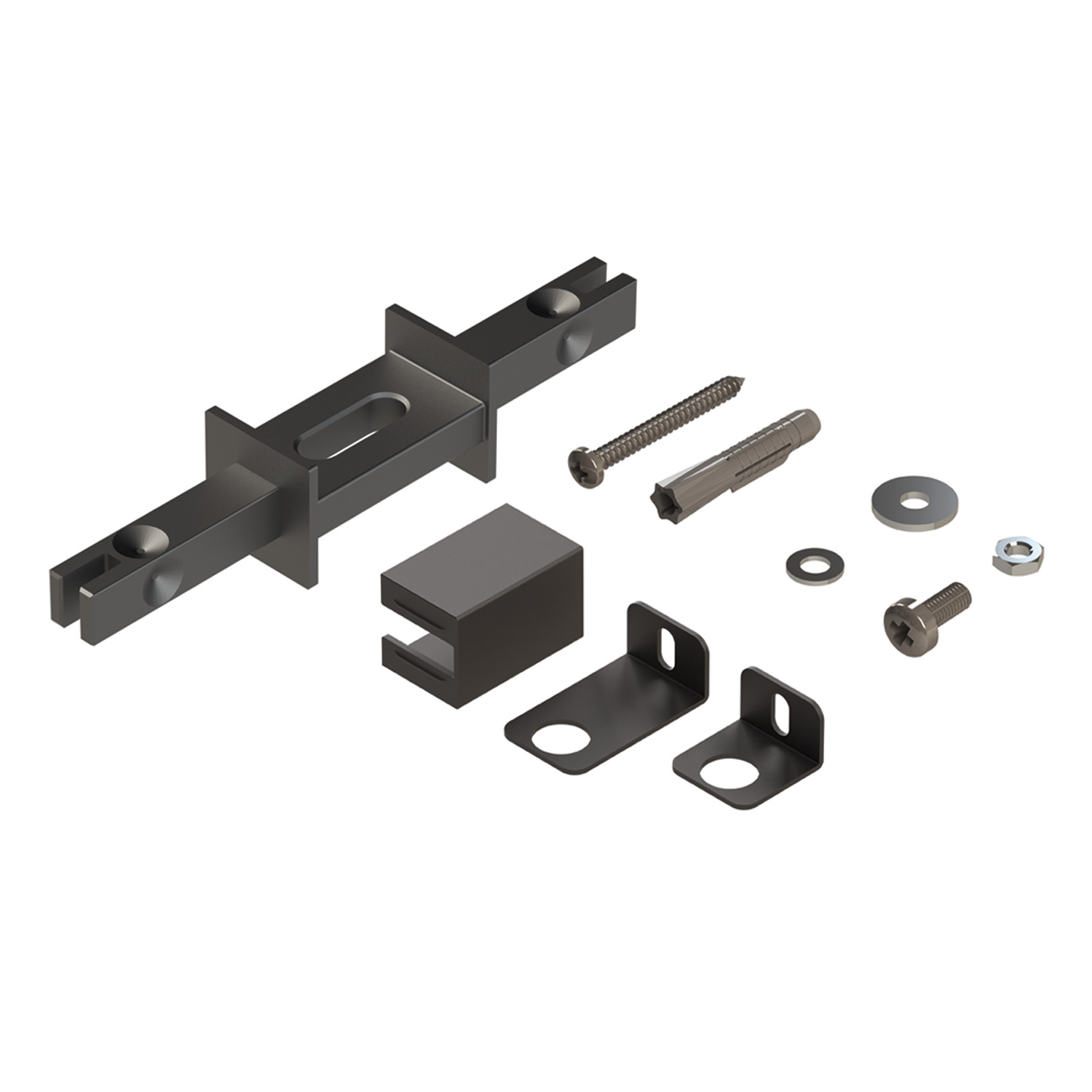 Cadro Fixation murale / Fixation au sol avec agrafe Aspect inox