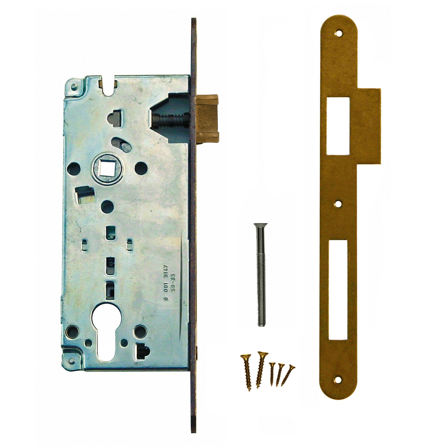 Serrure agb fumé cyl  85 mm + contre-plaque   étroite droite