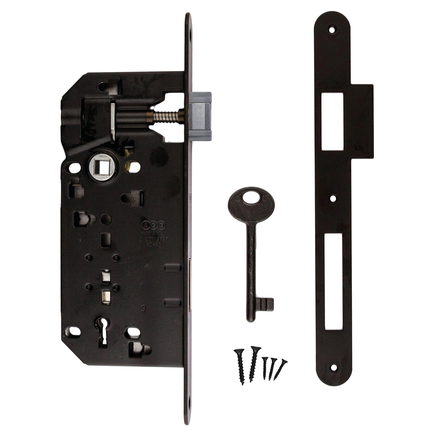 Slot AGB zwart 90mm +tegenplaat Small recht