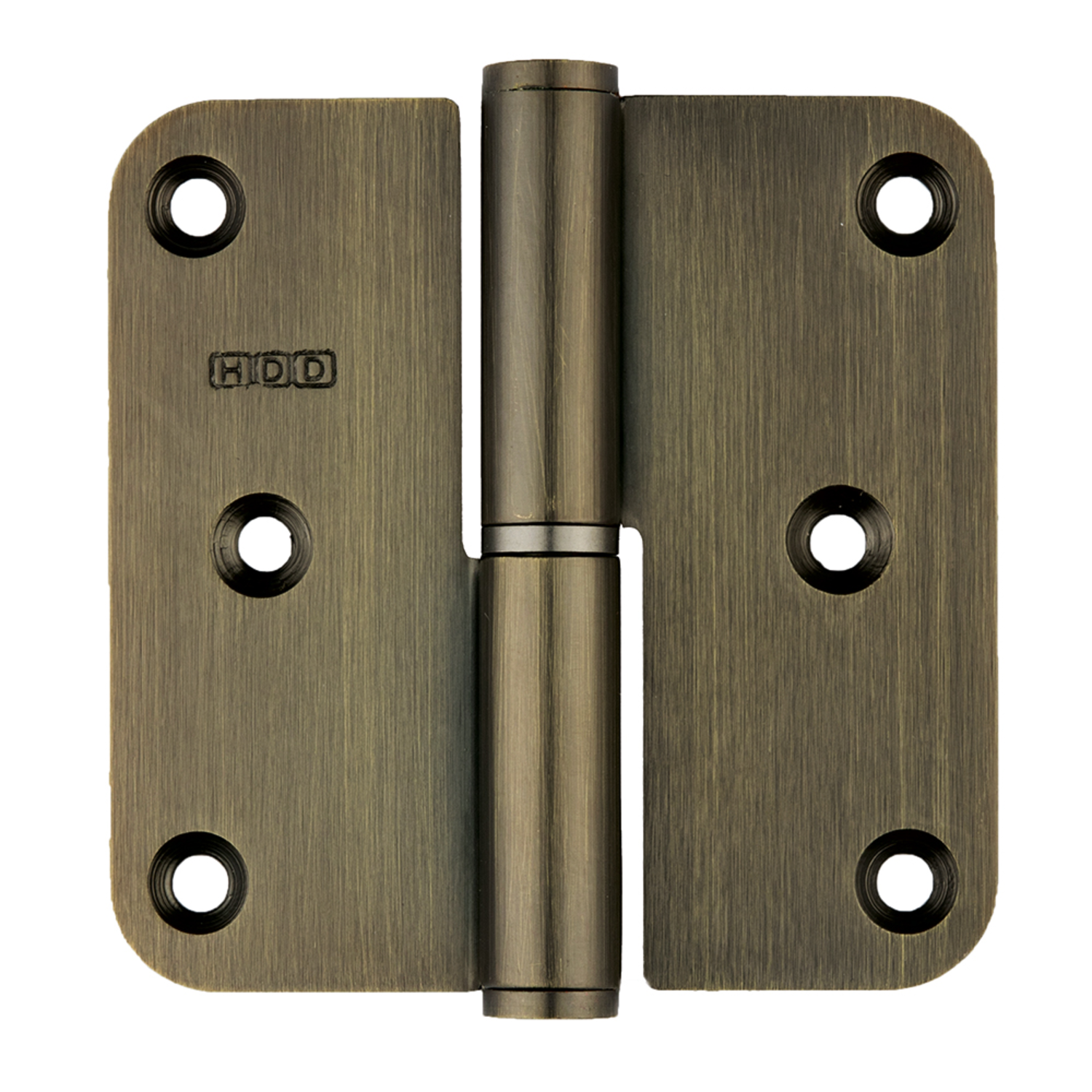 Paumelle 80x80mm bronze mat dr arrondi 3pcs+vis 
