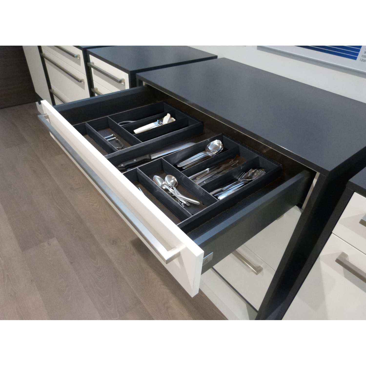 Modulo set bestekindeling zwart + antslip zwart K120 473x1124x50mm