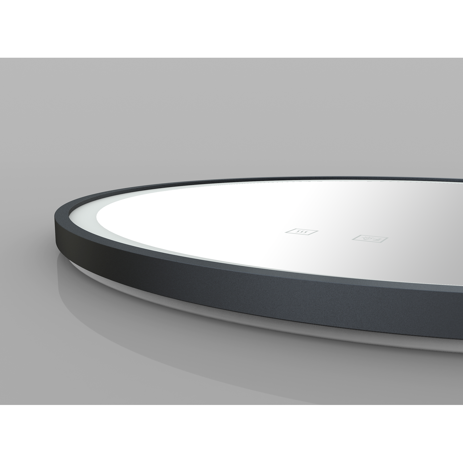 Miroir rond d1200mm chauff+kelvin ch.+ ann.noir 