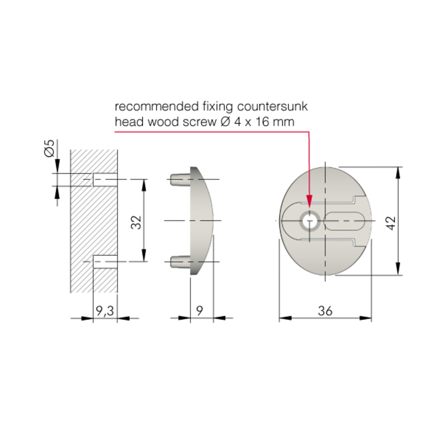 Fixation côté pour piston à gaz Kraby 