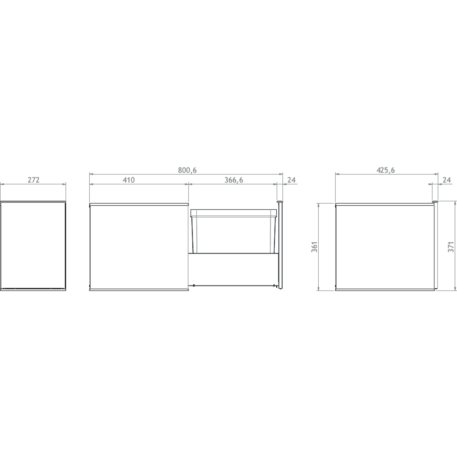 Highline 1 afvalemmer 10+10l rvs k.40cm volledig uittrekbaar met SoftClose