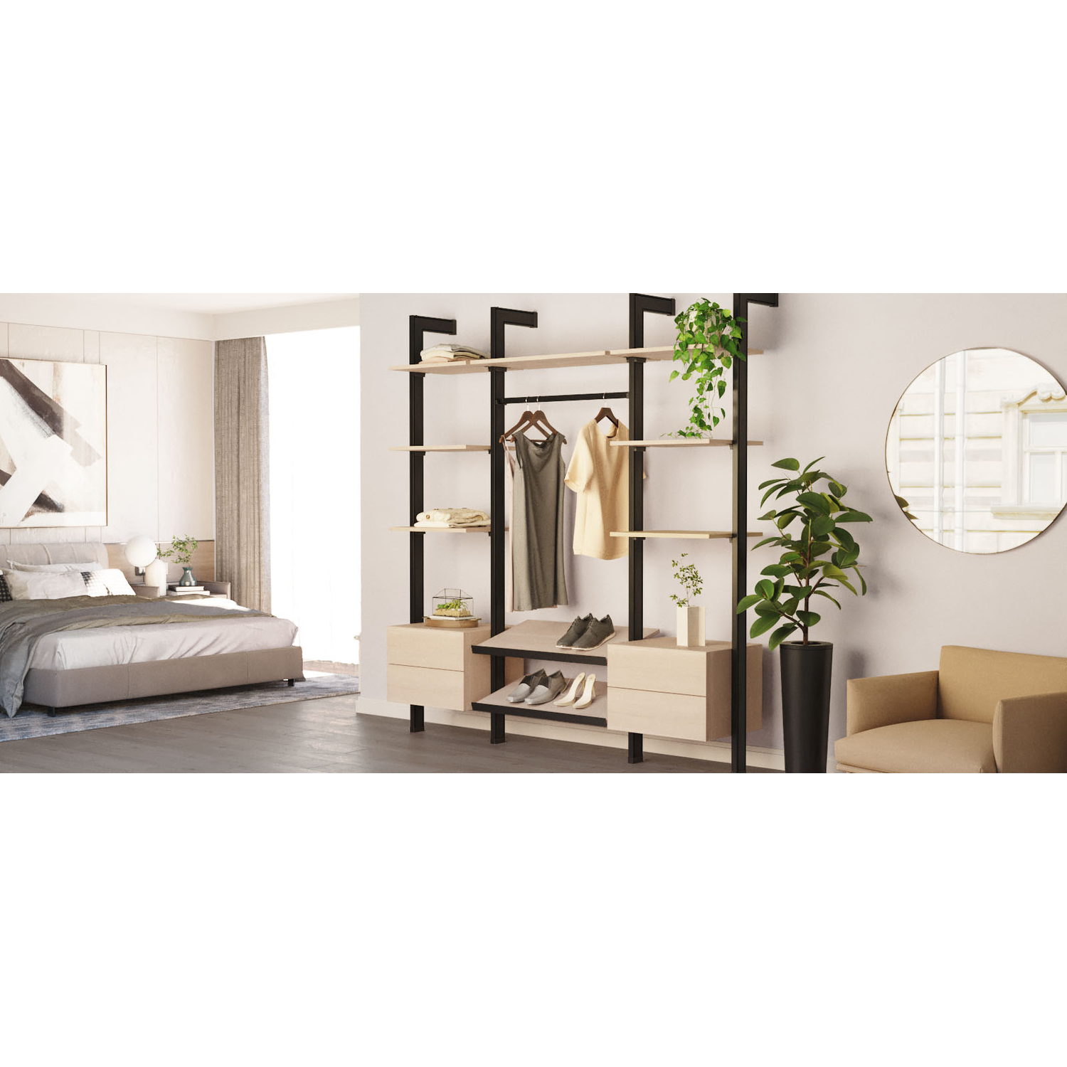 Stuctura profilé fixation plafond 2744 mm noir alu 