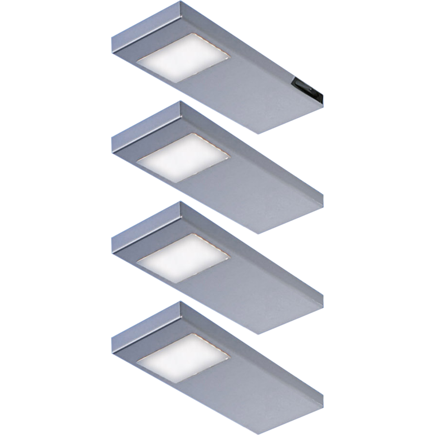 Tadeo led-Set 4 x 3.5w 12V 3500k inox + interrupteur