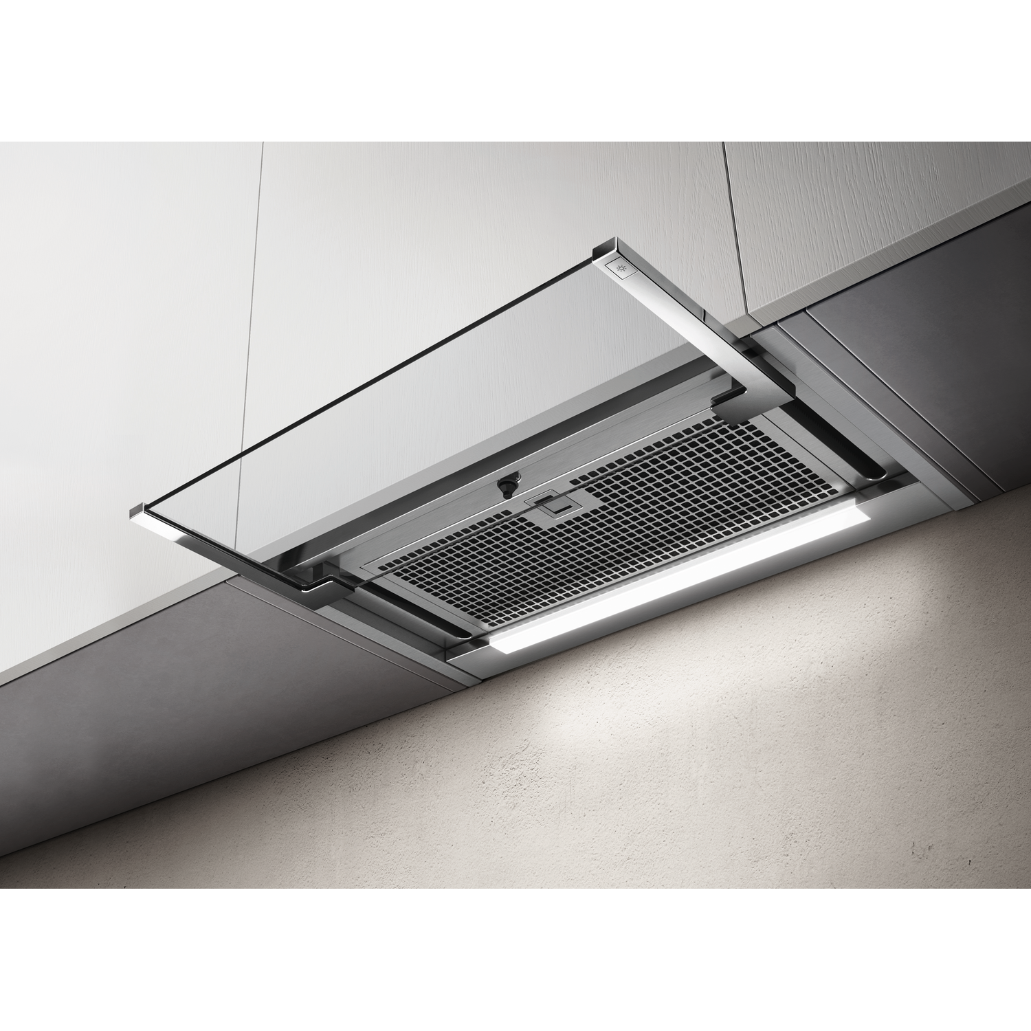 Glass out inbouw afvoer rvs + glas 60 cm
