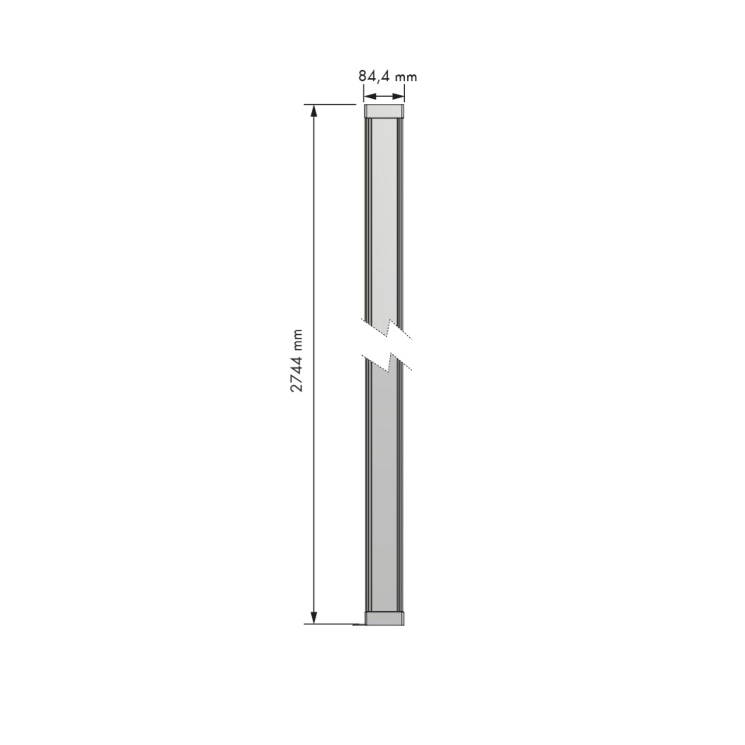 Amari structure sol/plafond h.2200mm alu  