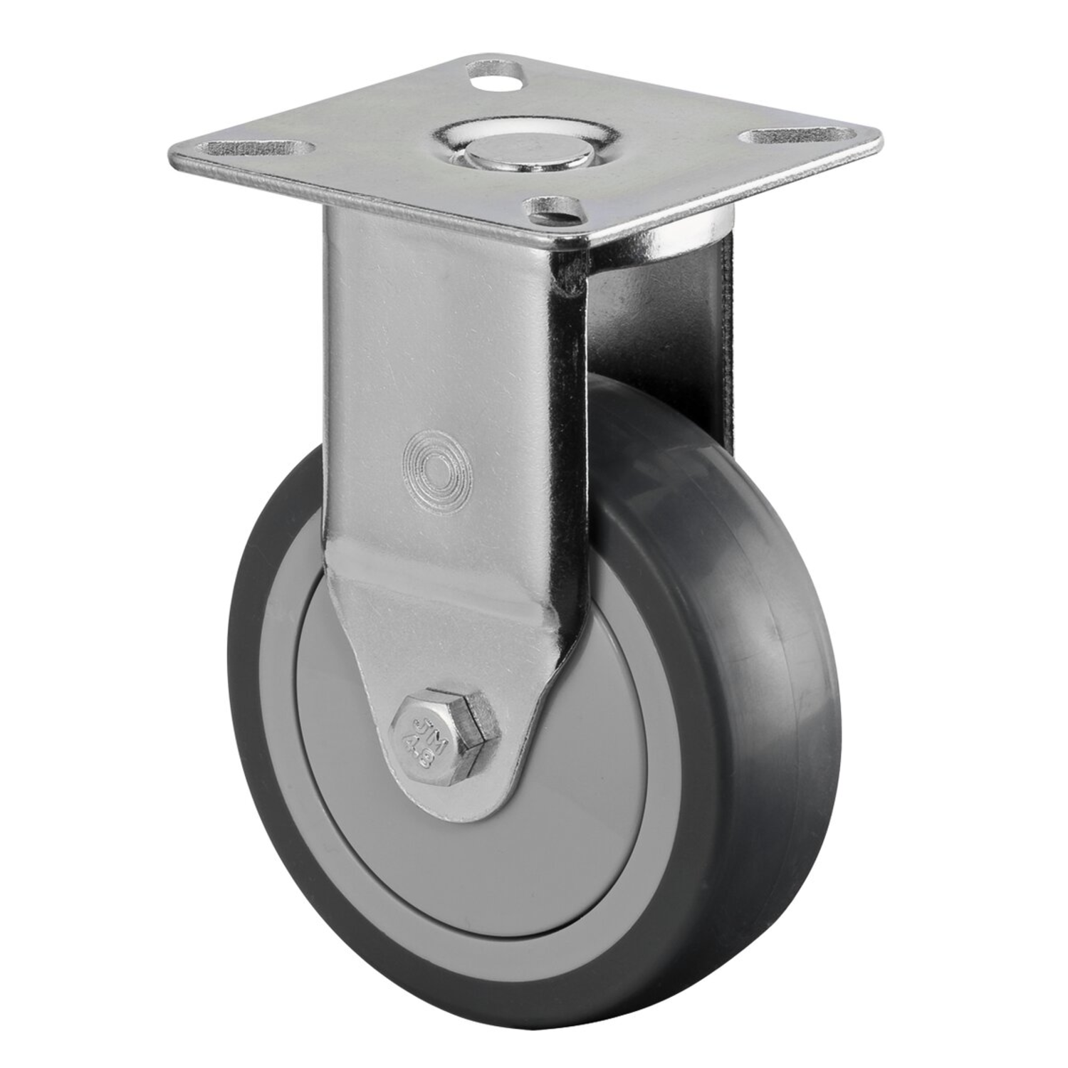 Roulette Fixe d.75 h103 50kg gummi gris 