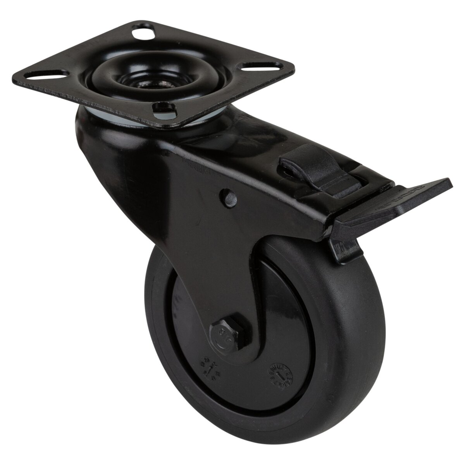 roulement pivot+frein d75mm h103mm caoutch noir 60kg 