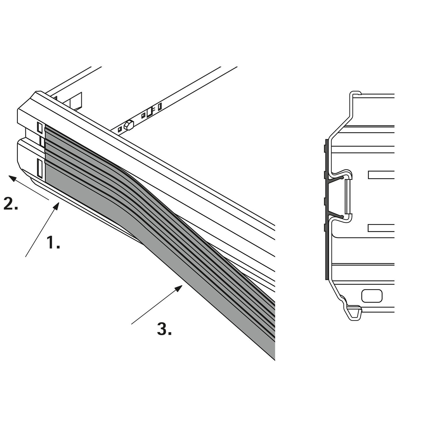 Afdekprofiel, zwart, 1136 mm