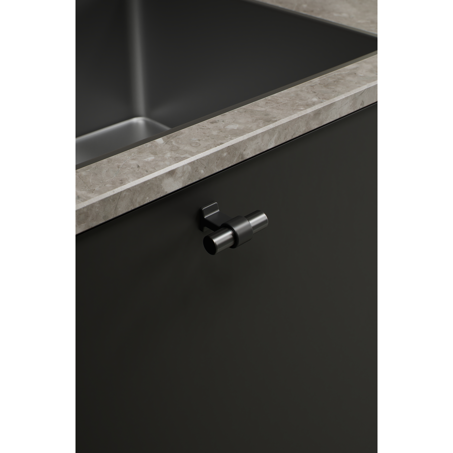 Bouton BOND 50x38Ø5 noir mat/gunmetal 