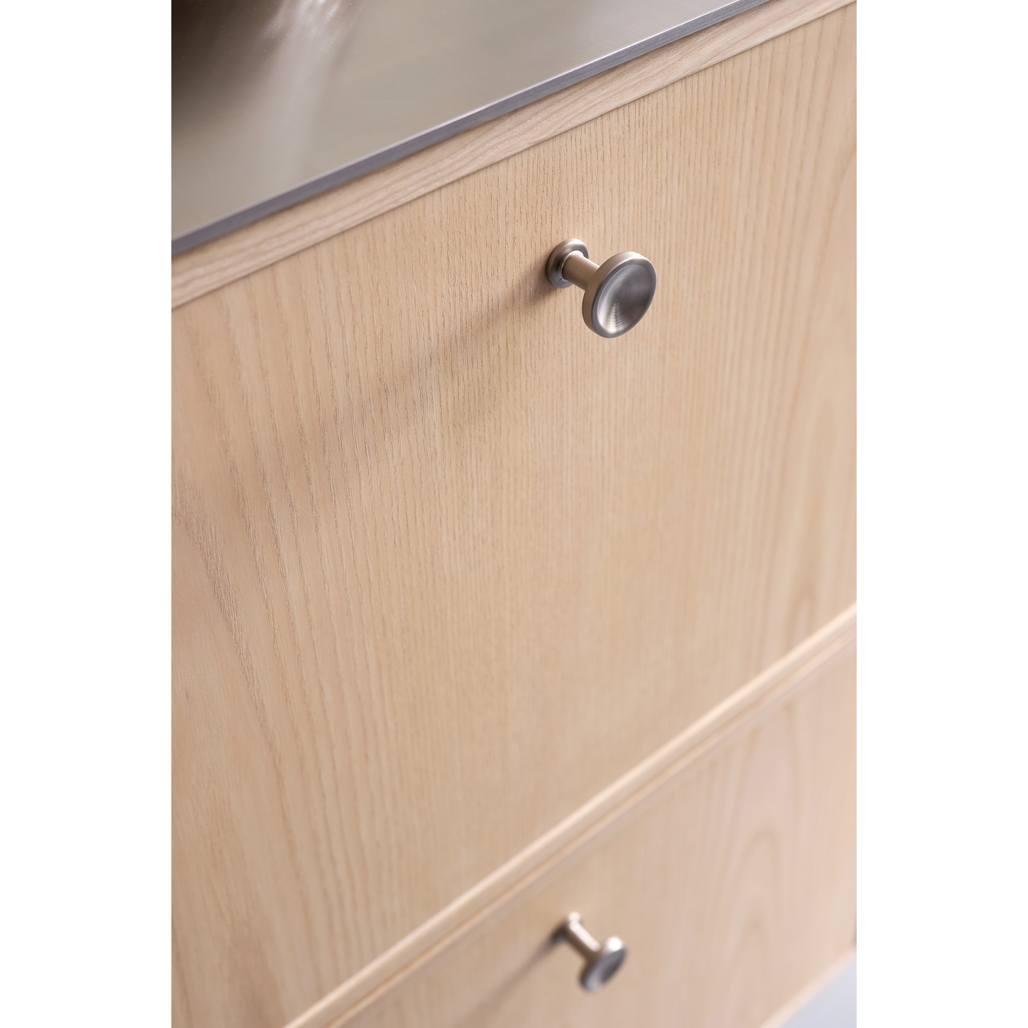 Bouton chateau ø30x30 zamac look inox 