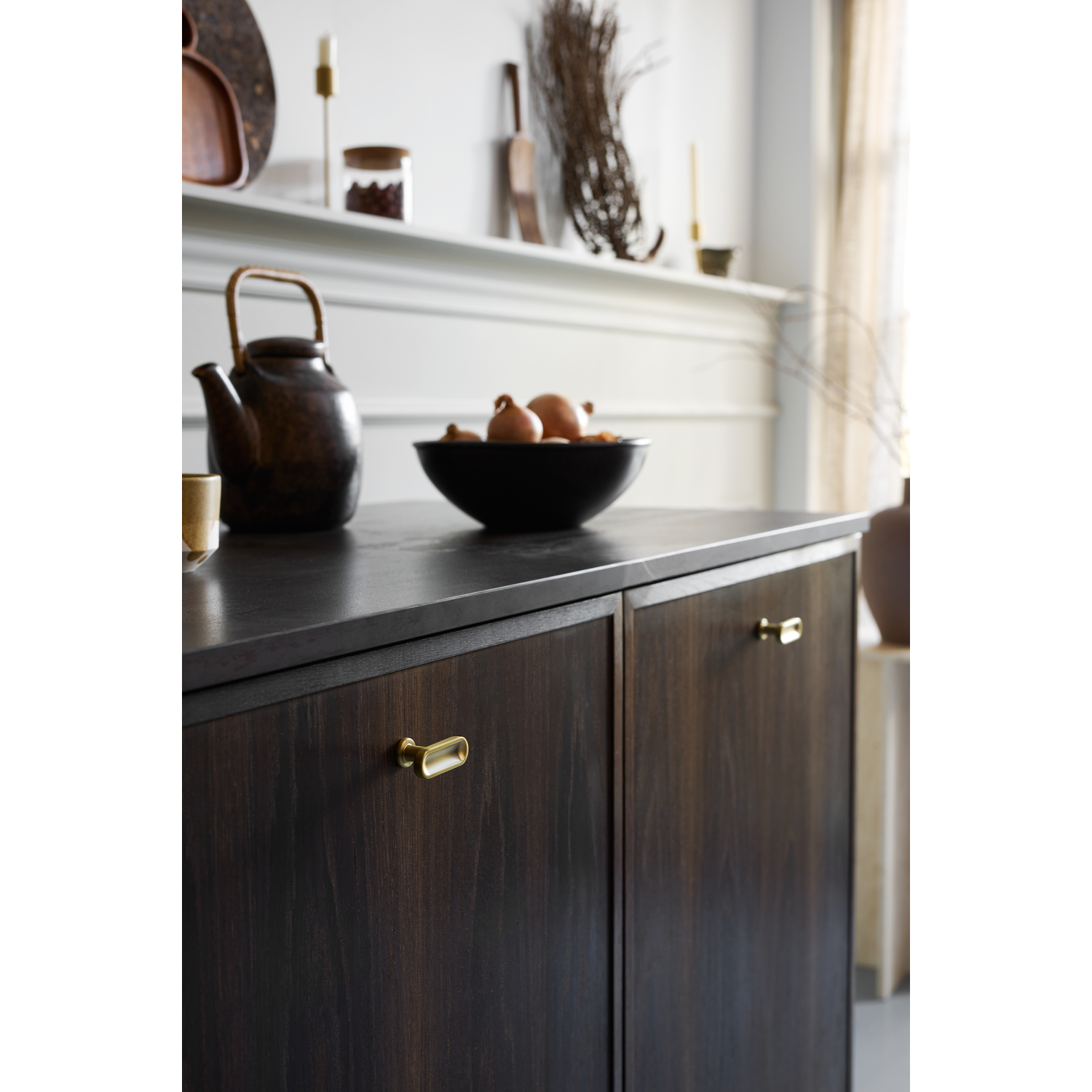 T-knop chateau T 52x30x18 zamak geborsteld goud