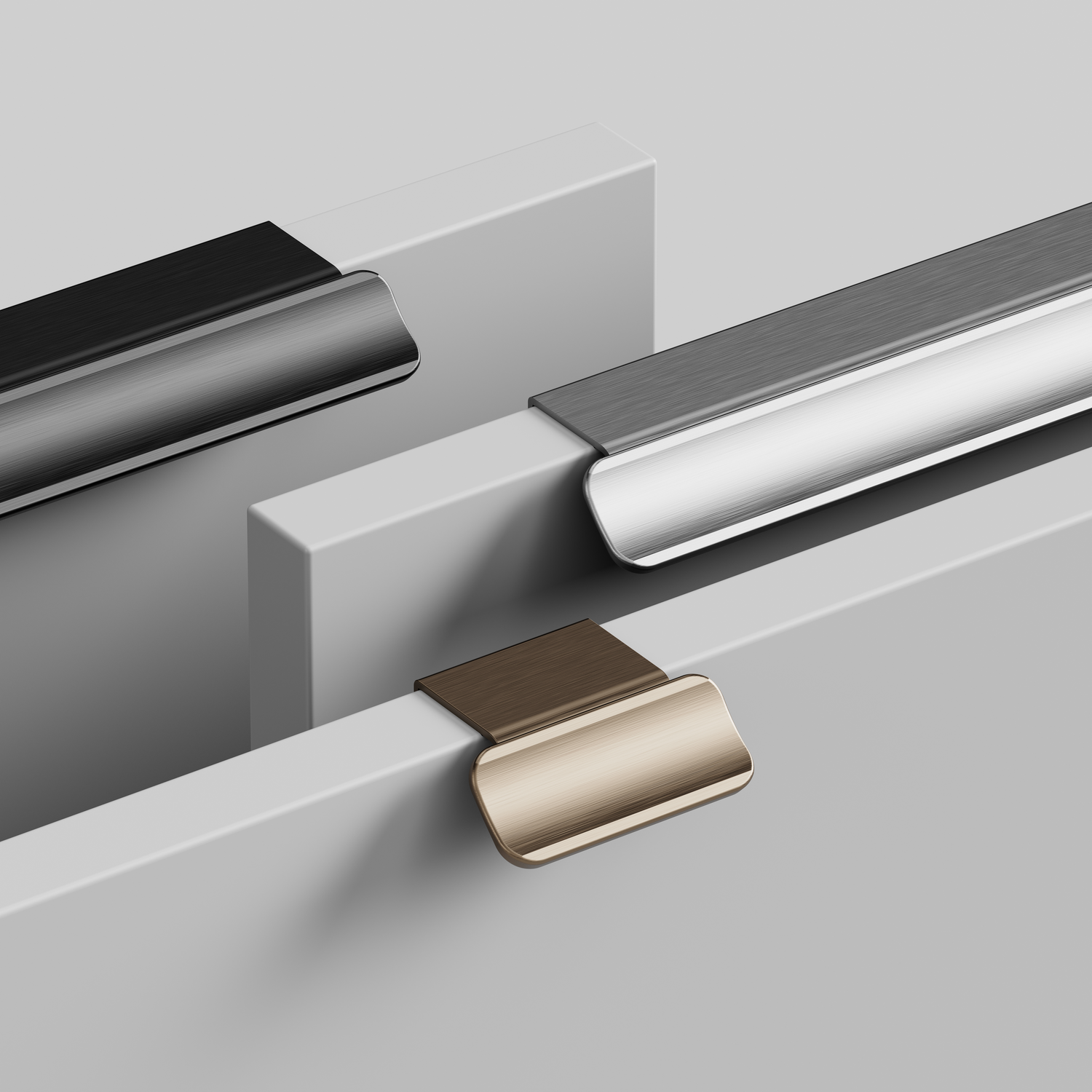 Greep VOLET ba160 aluminium geborsteld zwart