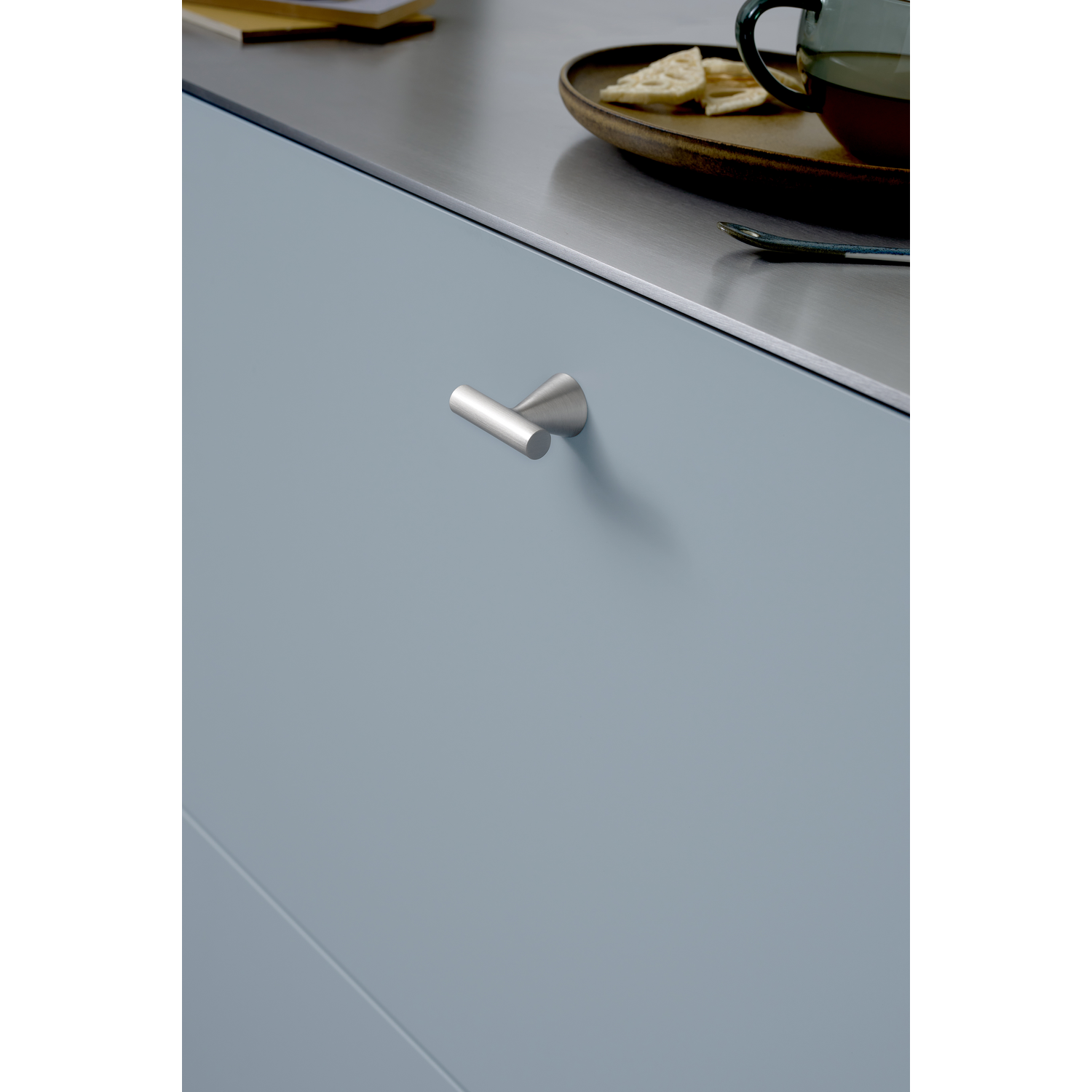 Bouton DELTA Ø23Ø5x44x36 zamac look inox 