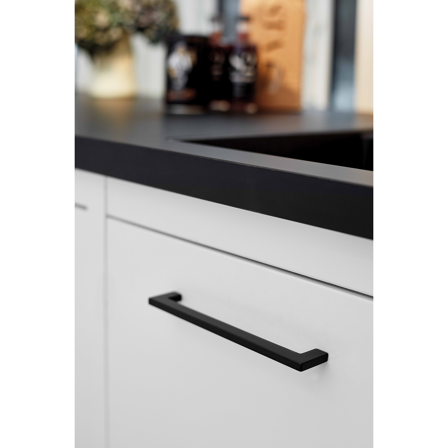 Greep flat ba192 l206 zamak mat zwart