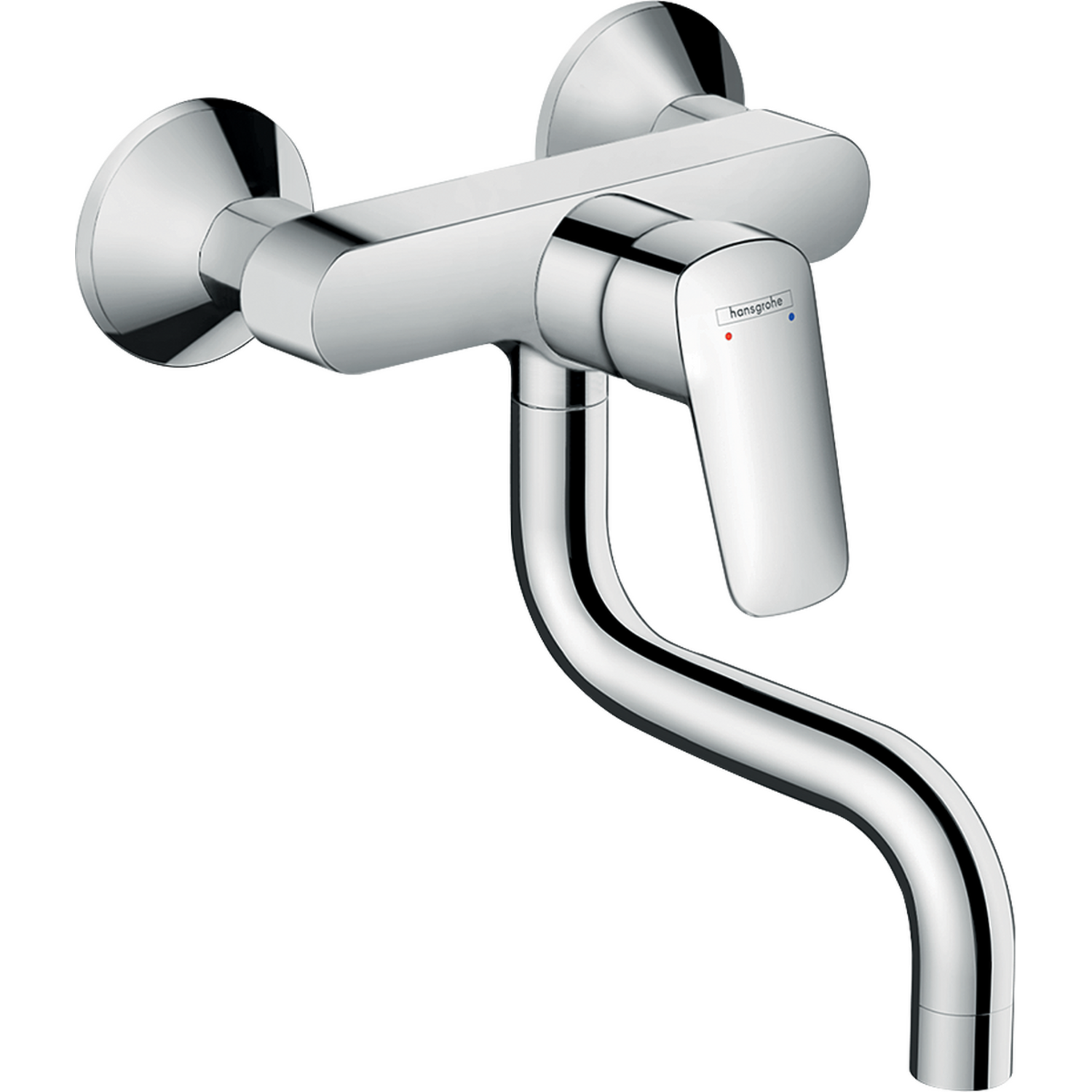 Hansgrohe Logis mitigeur de cuisine mural sort bas chrome  