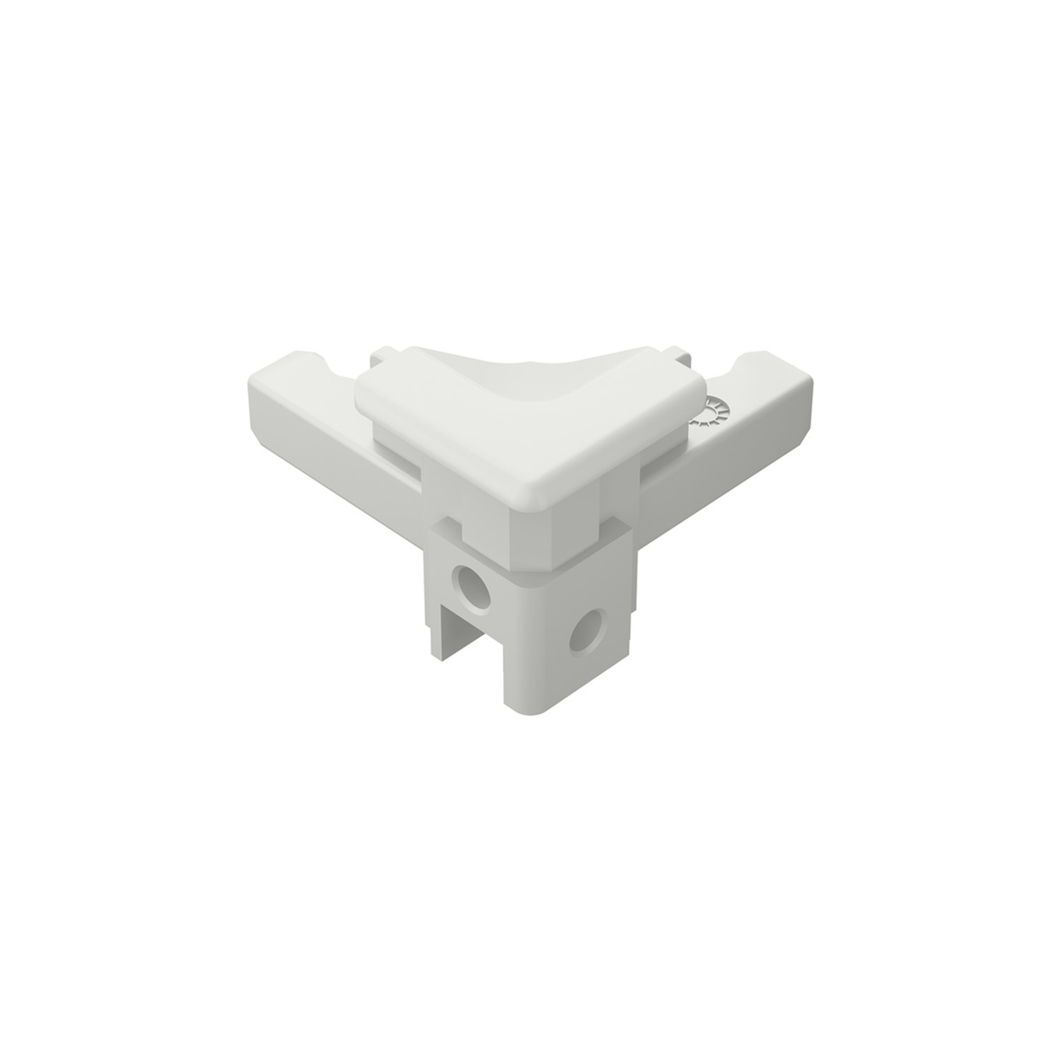 Nœud d’angle horizontal et vertical,  blanc mat