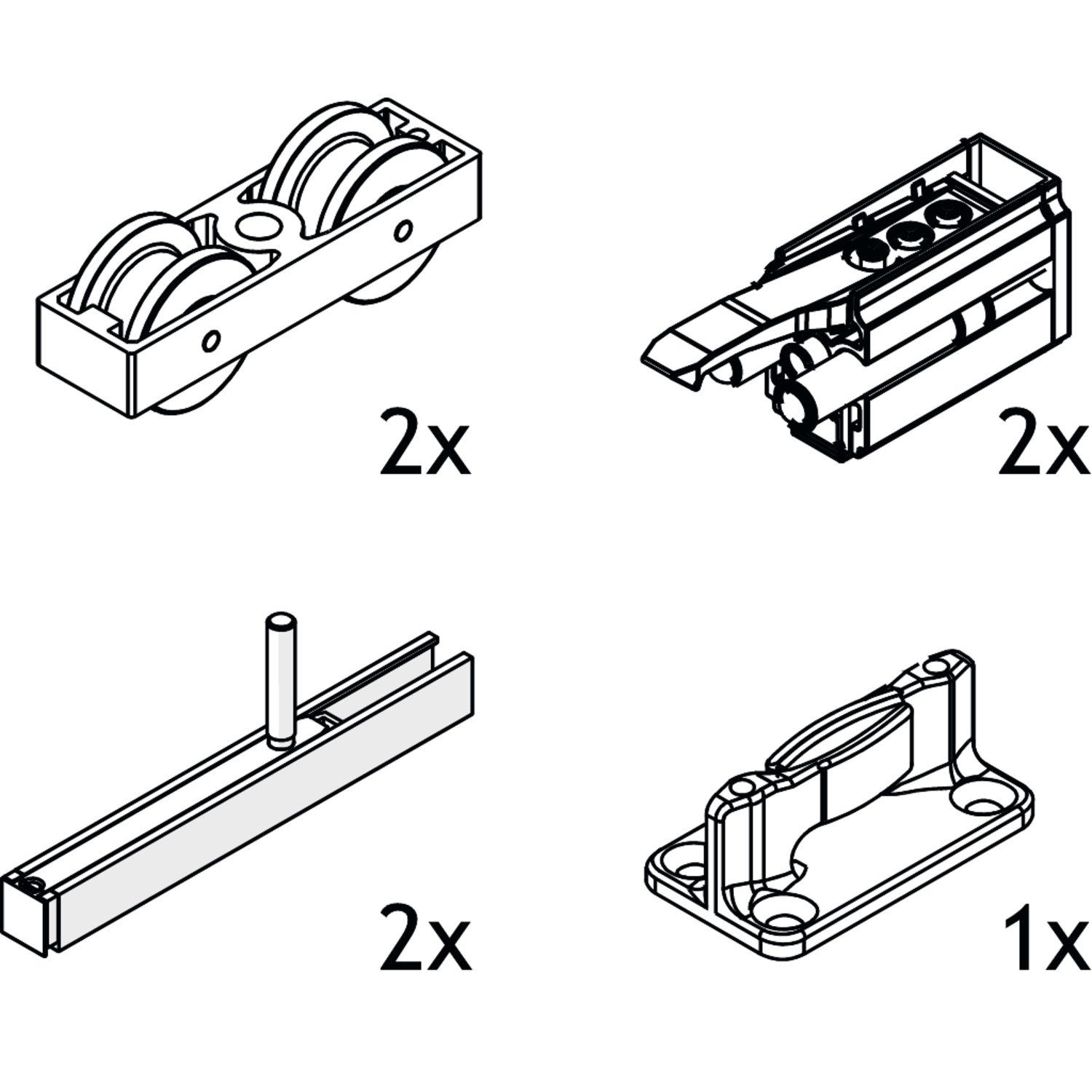 Hawa Junior 100 B garniture vis 20mm 2 Softstop