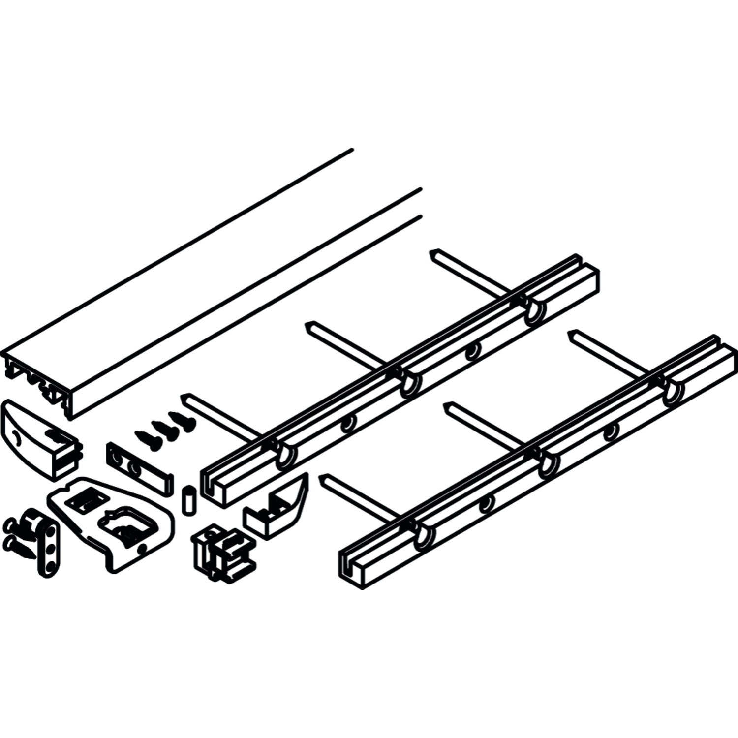 Hawa Folding Concepta III set rail inférieur 2 portes noir 