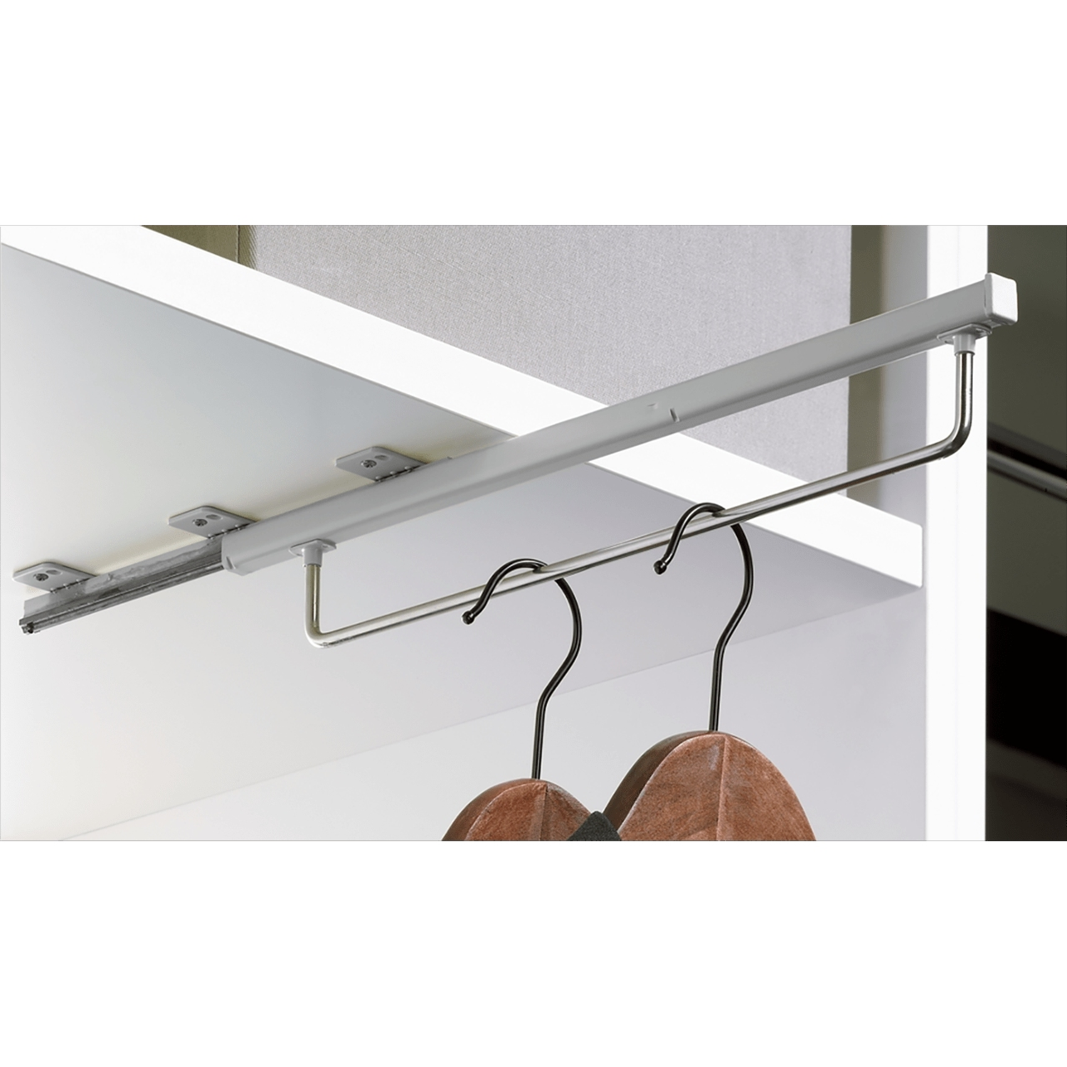 Support de cintres avec coulisse sur la base de Quadro, 400 mm, argenté