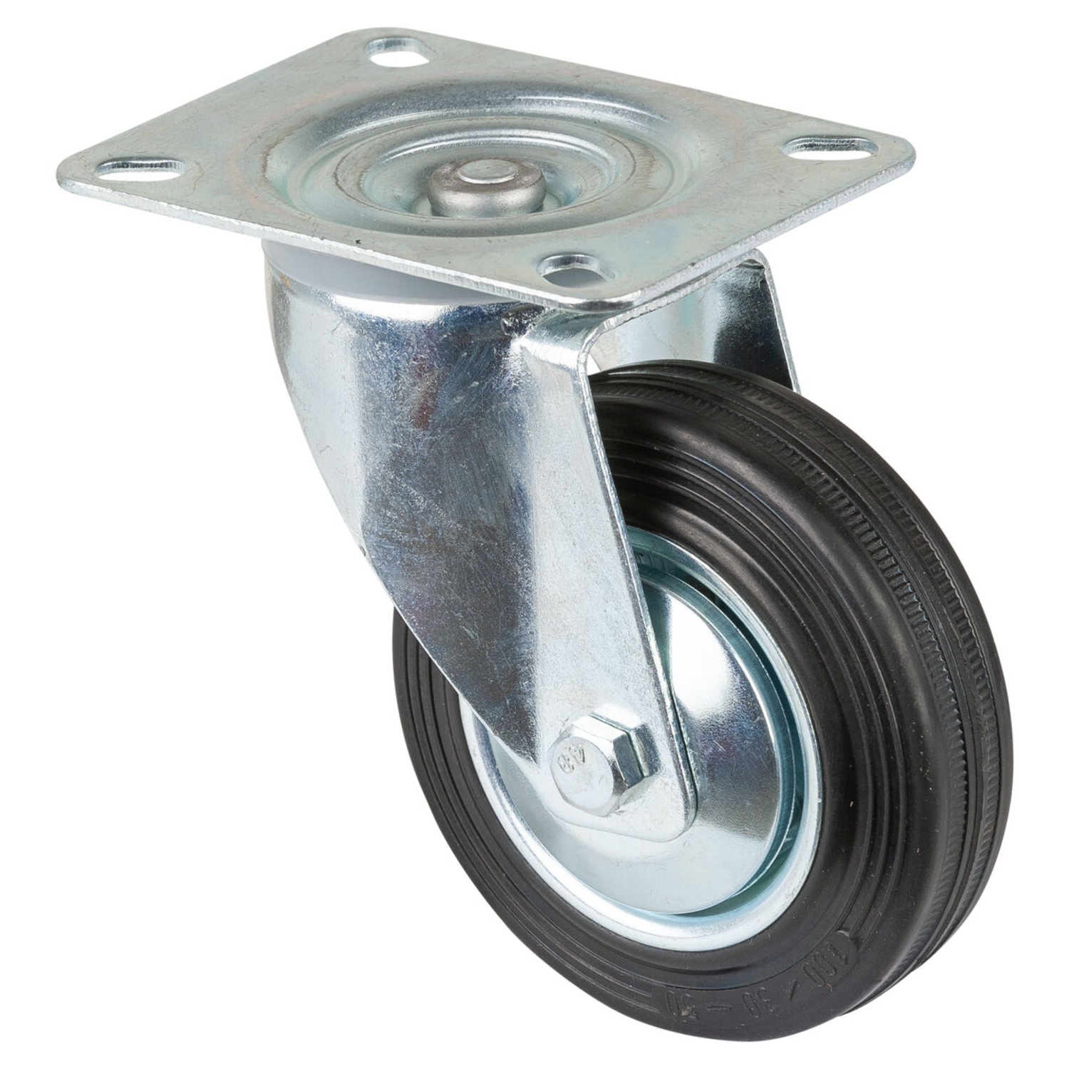 roulement pivotante d100 h128mm 70kg caout.noir 