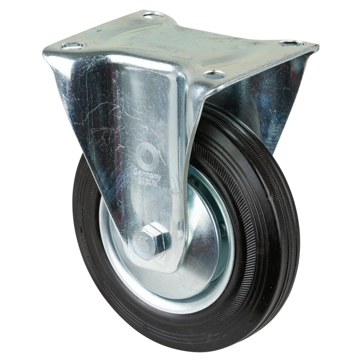 Roulette fixe d160 h195mm135 kg caoutch  