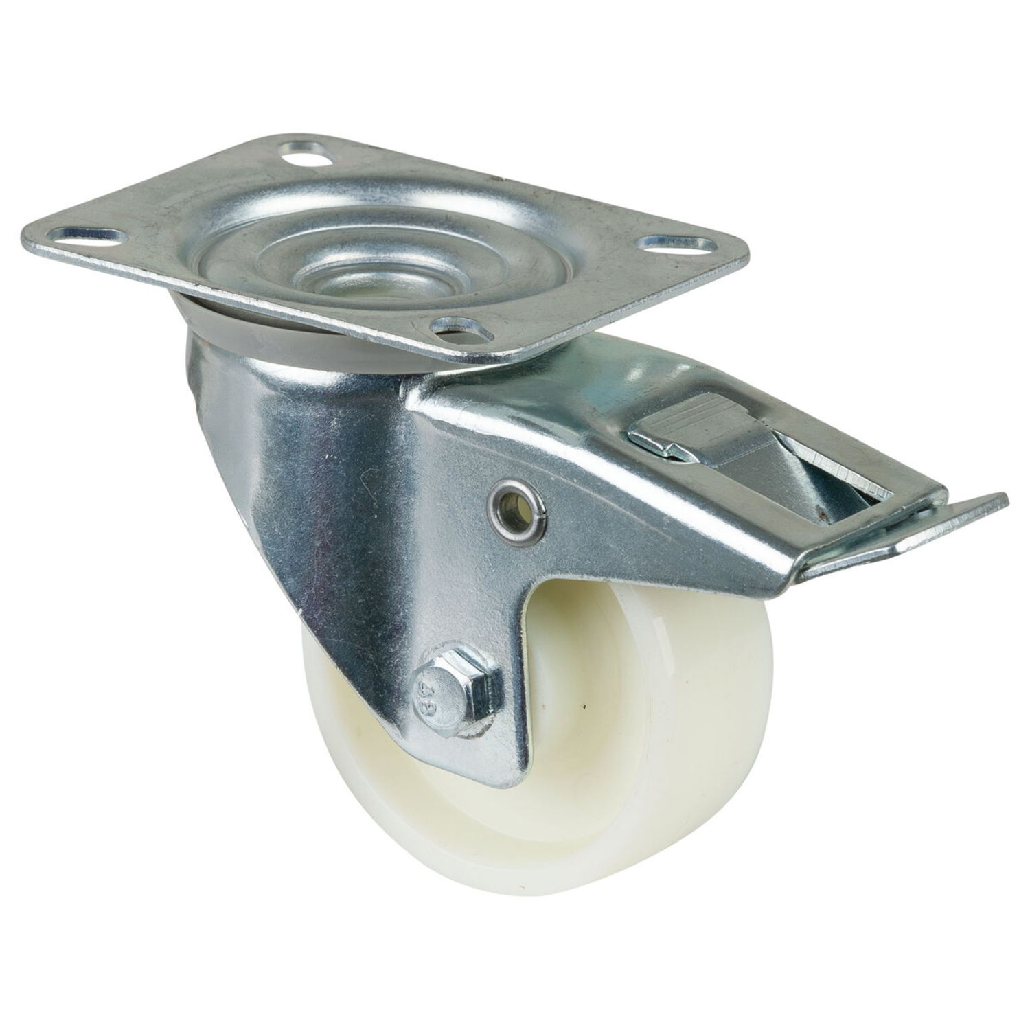 Zwenkwiel+rem d80 h105mm 125kg kunstst.w