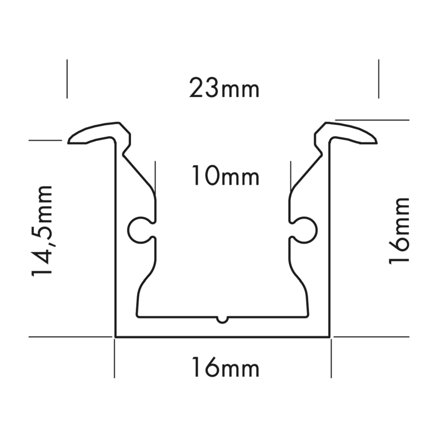S line led profiel recess wit 2000mm